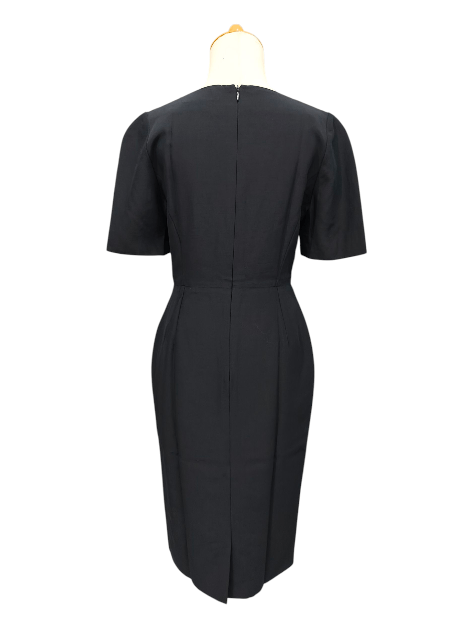 Nina Ricci 80s Nina Ricci Paris- Archive Structured Midi Dress Size S / US 4 / IT 40 - 4 Thumbnail