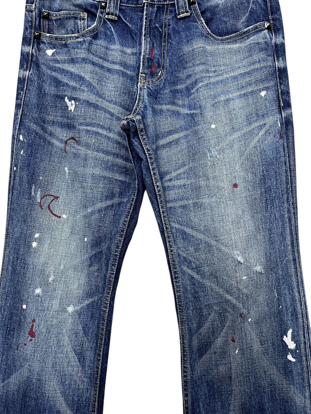 semanticdesign 🔥SEMANTIC DESIGN Paint Splatter Grunge Studded Flare Denim Size US 31 - 7 Thumbnail