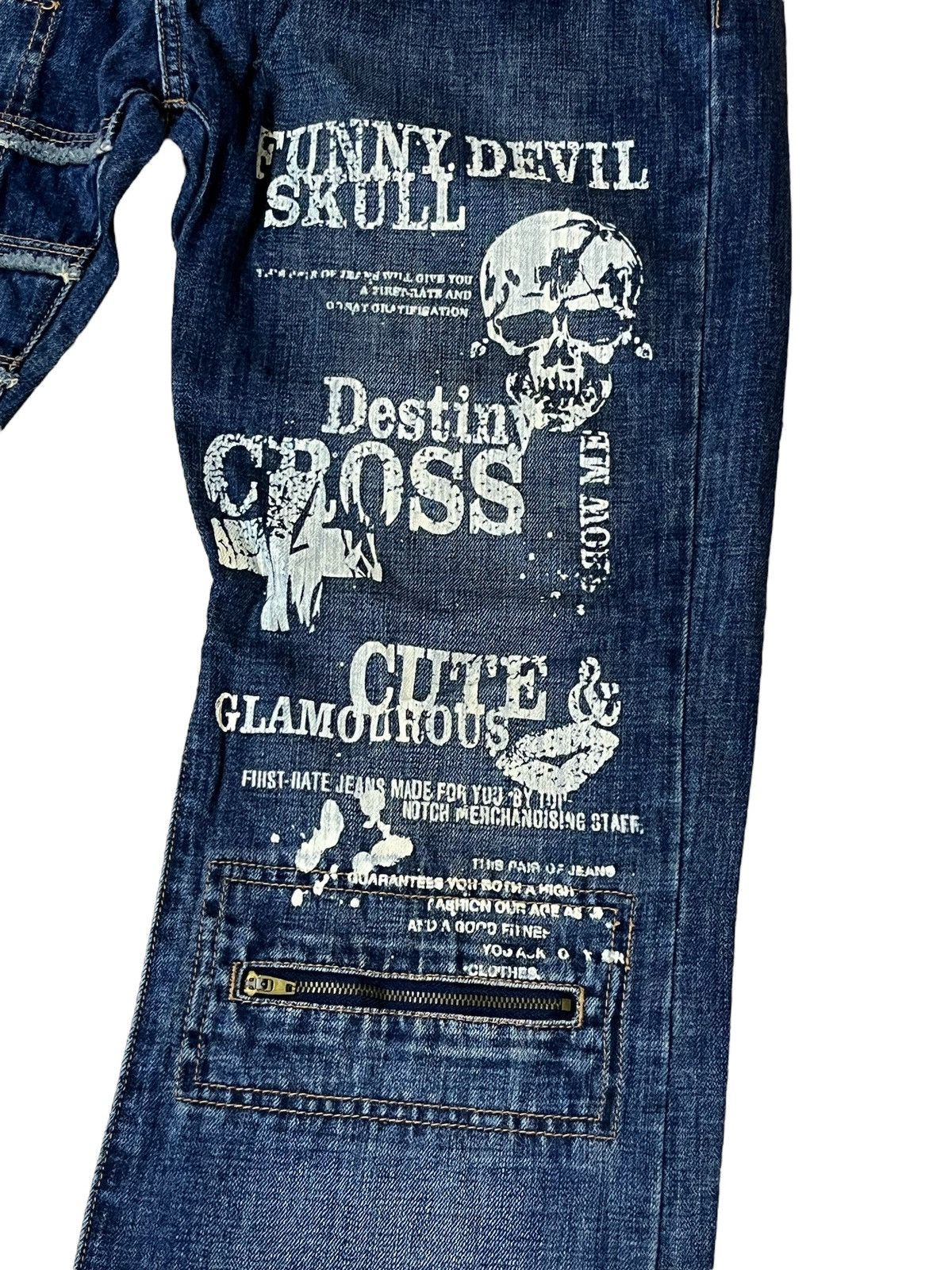 Japanese Brand JAPANESE JEAN FUNNY DEVIL SKULL,CUTE&GLAMOUROUS FLARED JEANS Size US 34 / EU 50 - 5 Thumbnail