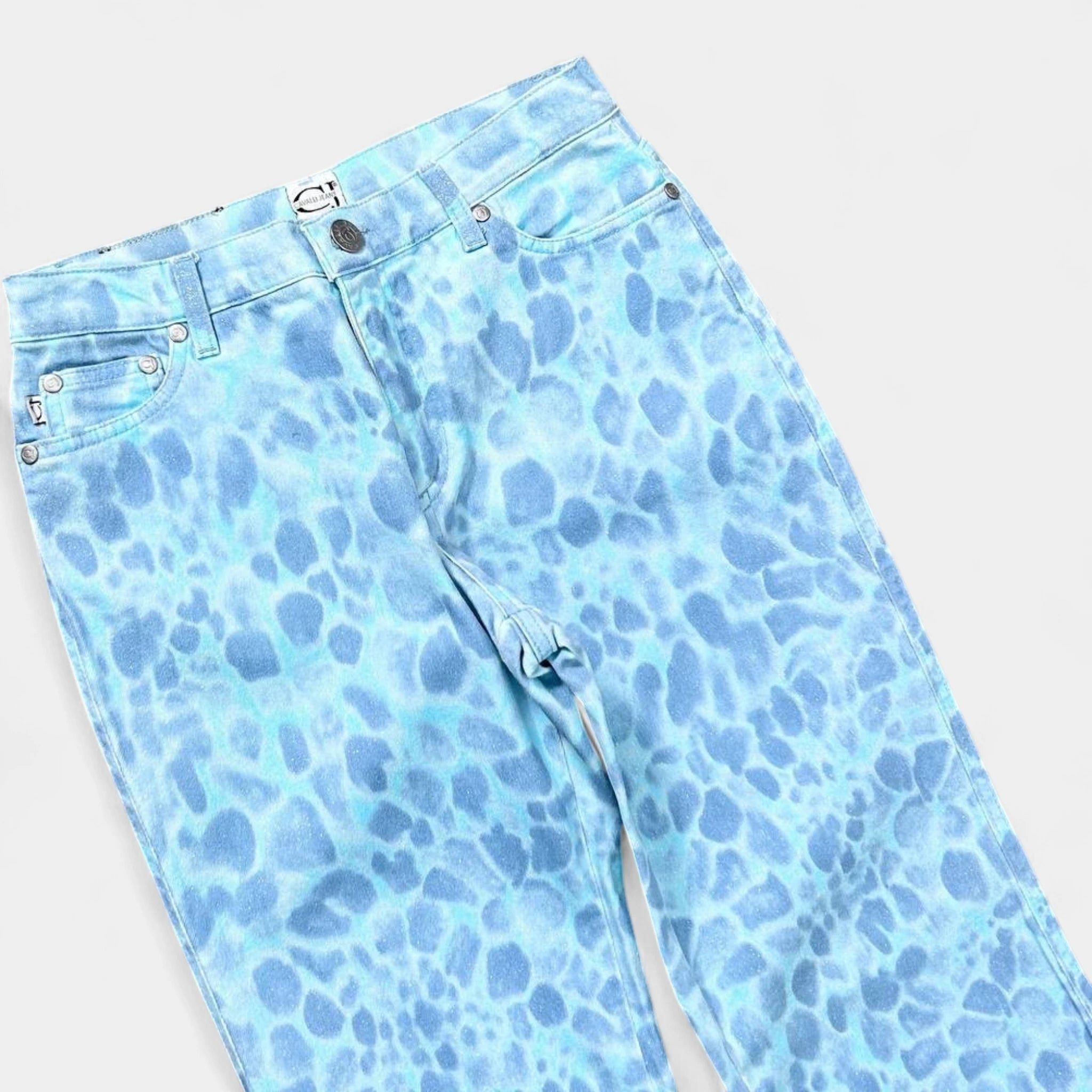 Other Cavalli Jeans Blue Animal Print Jeans Size 27" / US 4 / IT 40 - 2 Thumbnail