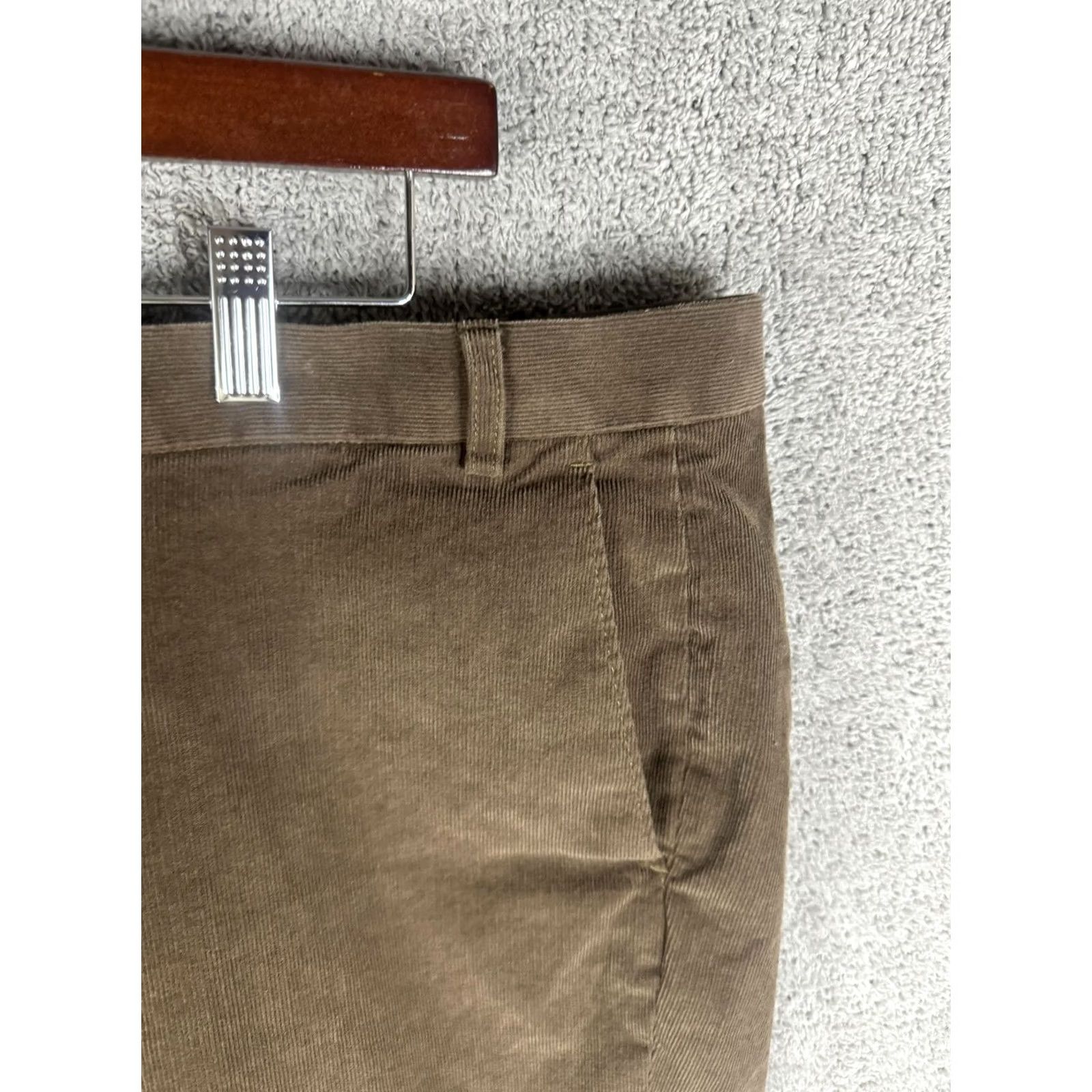 Ralph Lauren Lauren Ralph Lauren Pants Mens 40x32 Corduroy Dress Chino Stretch Casual Brown Cotton Spandex Flat Front Pocketed 40W 32L Mens Size US 40 / EU 56 - 3 Thumbnail