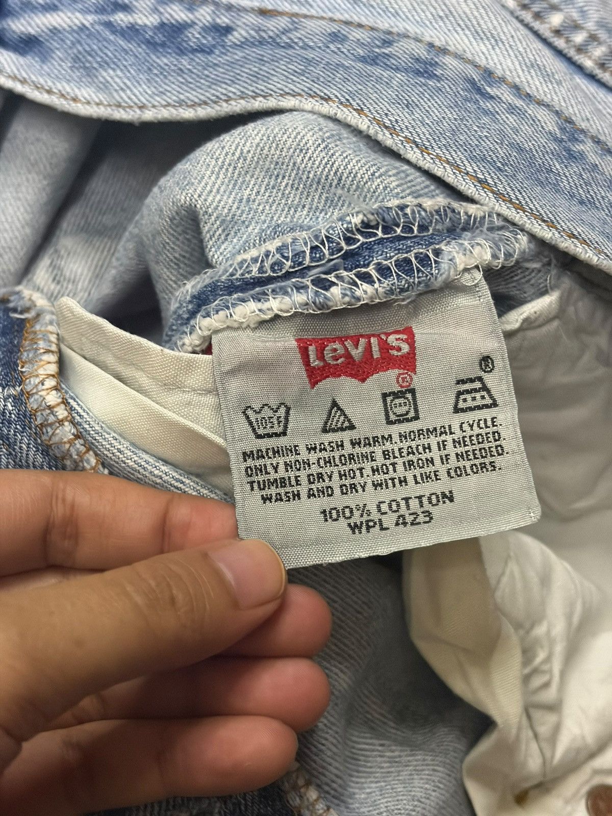 Levi's Vintage 90s Levis 501 Faded Wash Distressed Jeans Size US 32 / EU 48 - 5 Thumbnail