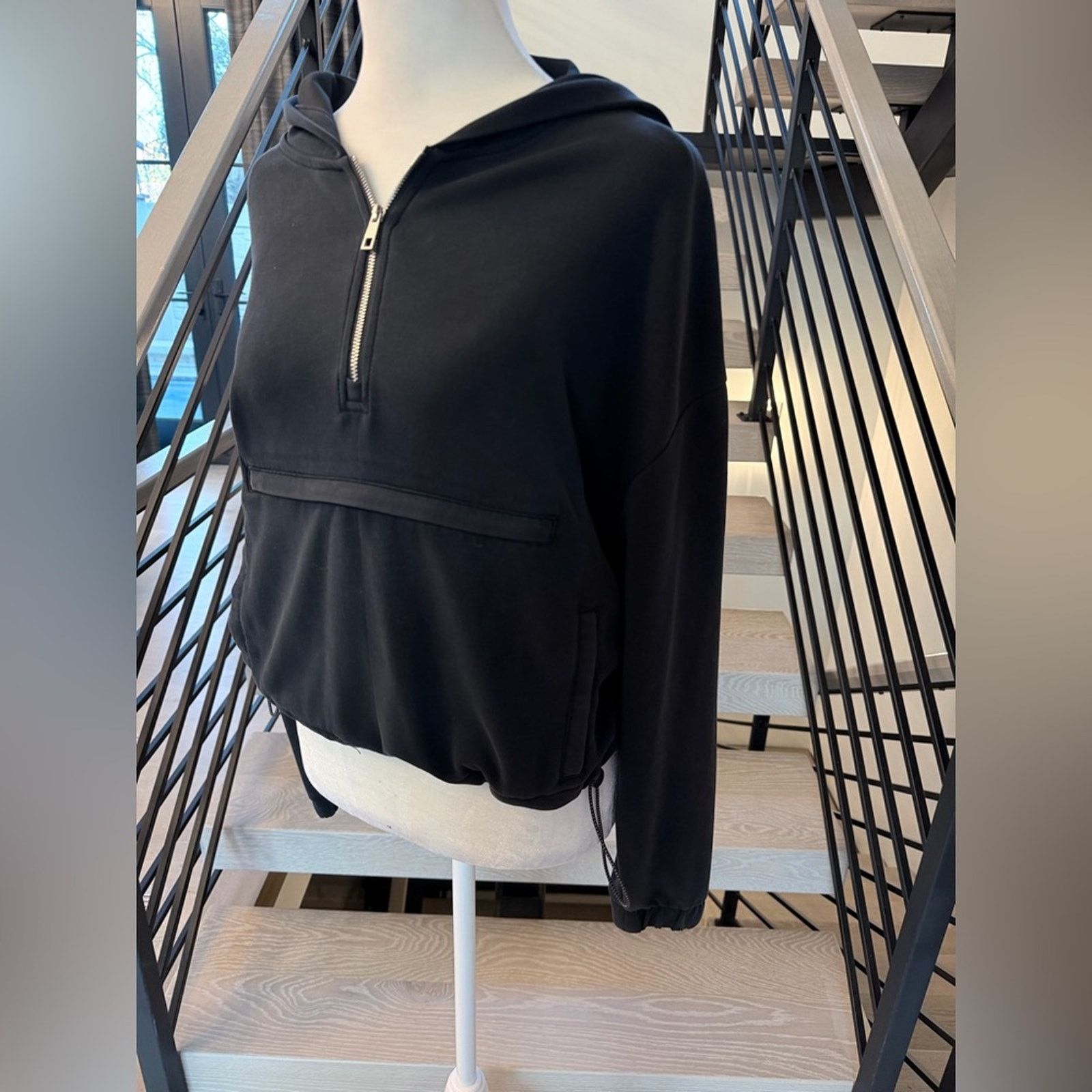 Other Oysho Soft Y2K Black Half-Zip Sweater with a Hood size XS/S Size XS / US 0-2 / IT 36-38 - 3 Thumbnail
