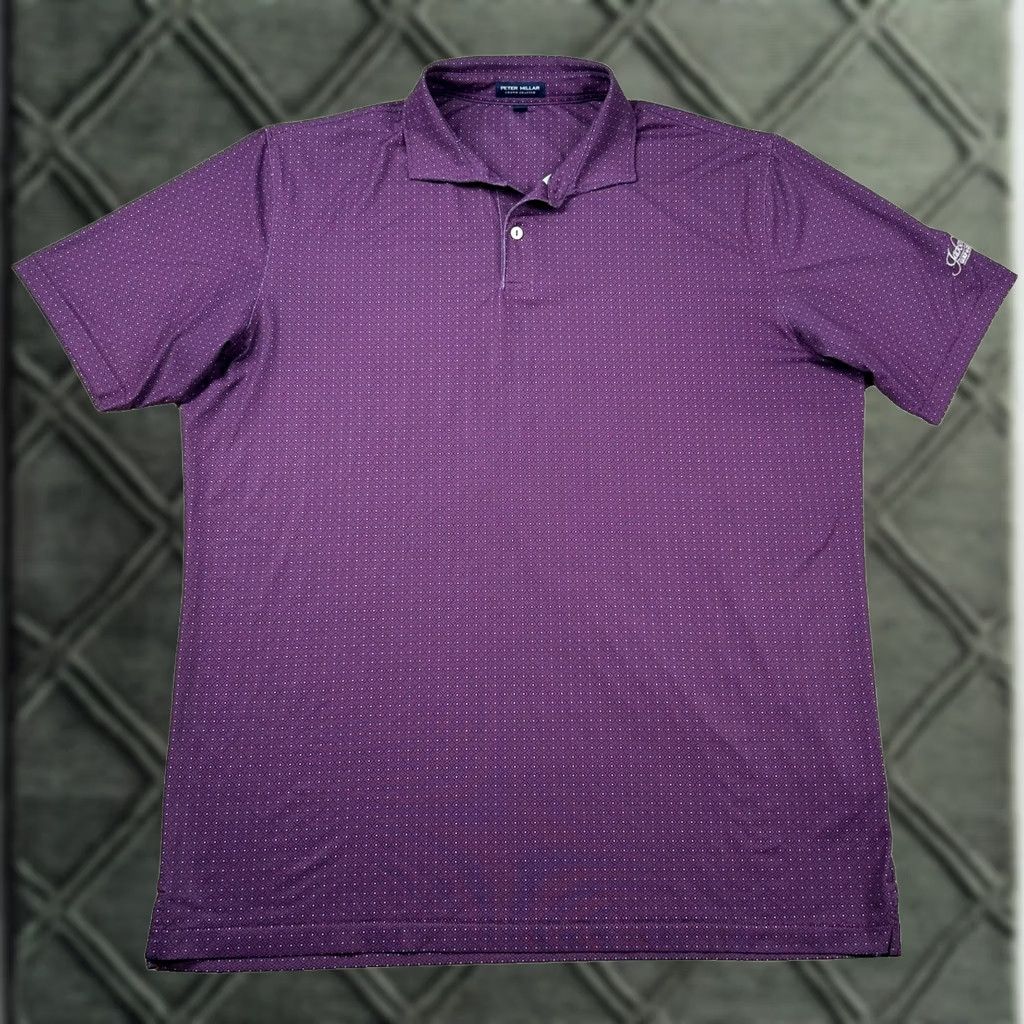 Peter Millar Peter Millar Crown Crafted Golf Polo Shirt Mens XL Purple Geometric Stretch Performance Size US XL / EU 56 / 4 - 1 Thumbnail