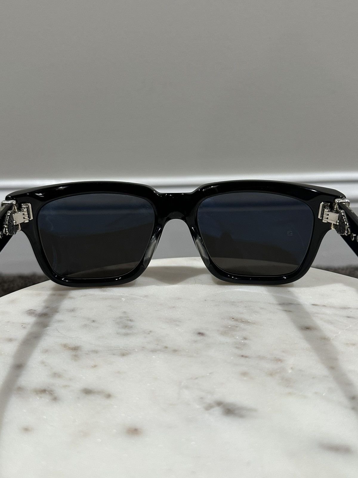 Chrome Hearts Chrome Hearts Box Officer Silver Dagger Black Sunglasses Size ONE SIZE - 4 Thumbnail