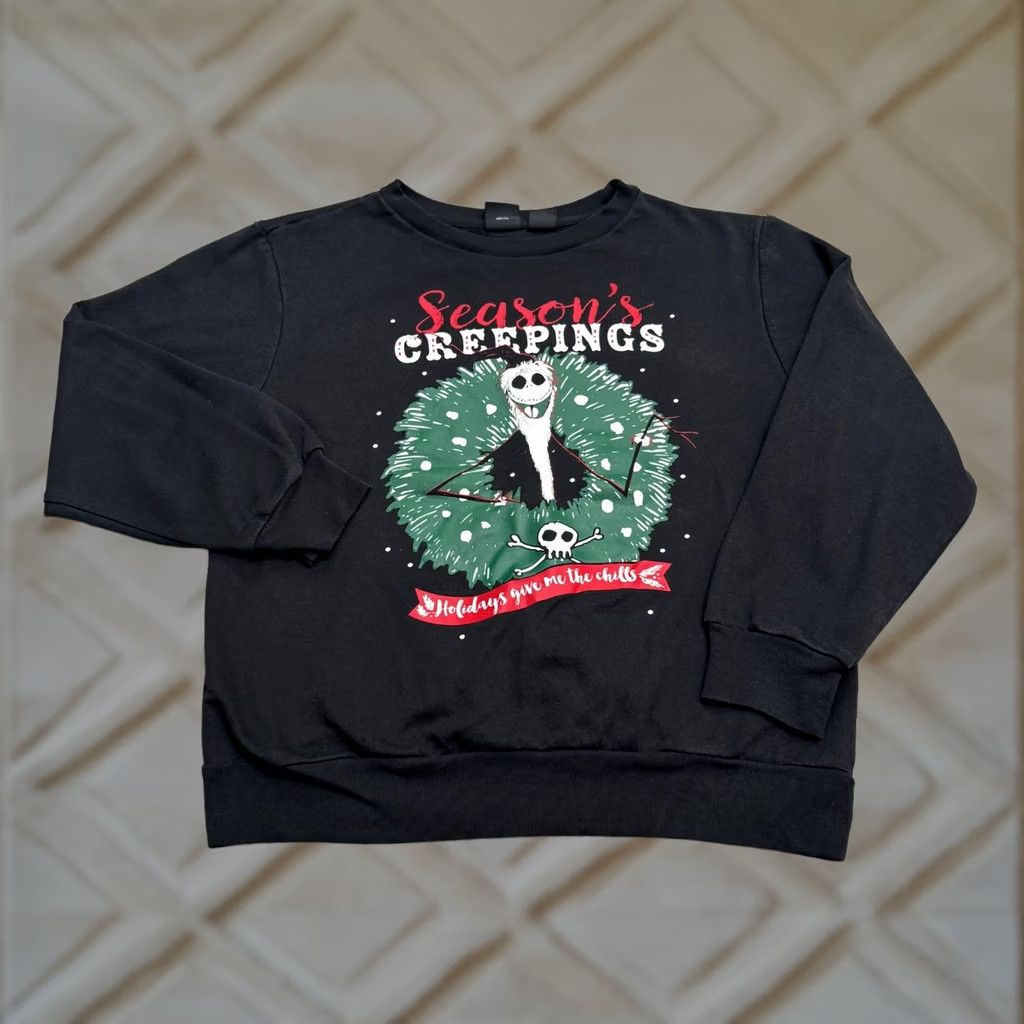 Disney Disney Nightmare Before Christmas Jack Skellington Sweatshirt Large Black Womens Size L / US 10 / IT 46 - 1 Thumbnail