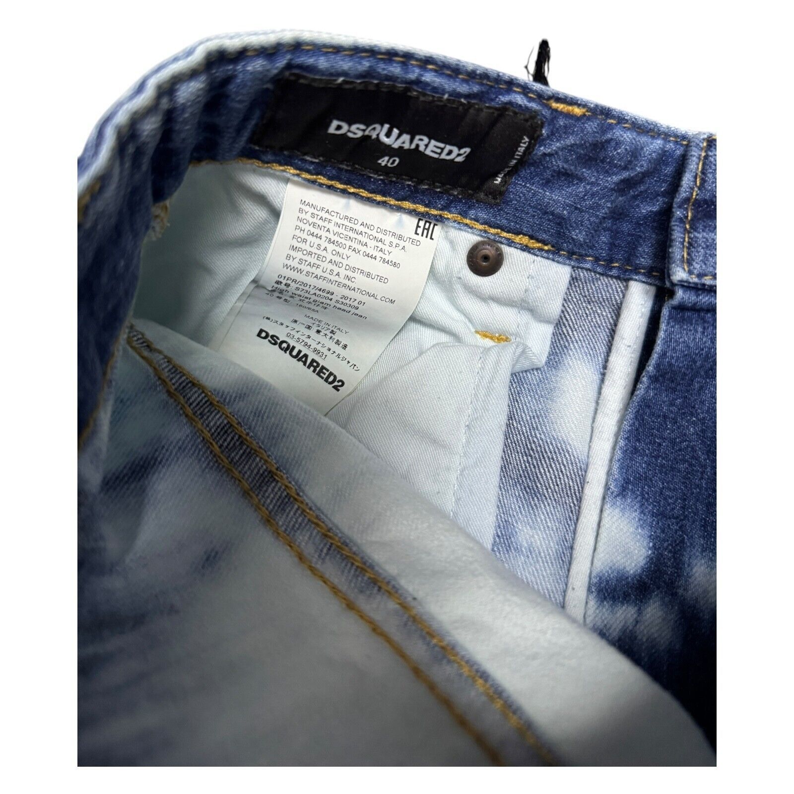 Dsquared2 DSQUARED 2 (NWT) High Waist Glam Tie Dye Denim Jeans Size 0 Size 25" / US 0 / IT 36 - 7 Thumbnail