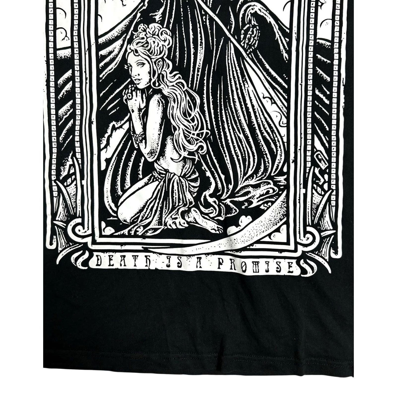 Killstar VINTAGE Killstar Grim Reaper Tarot Card Black Short Sleeve Shirt Unisex Adult Large Size US L / EU 52-54 / 3 - 6 Thumbnail