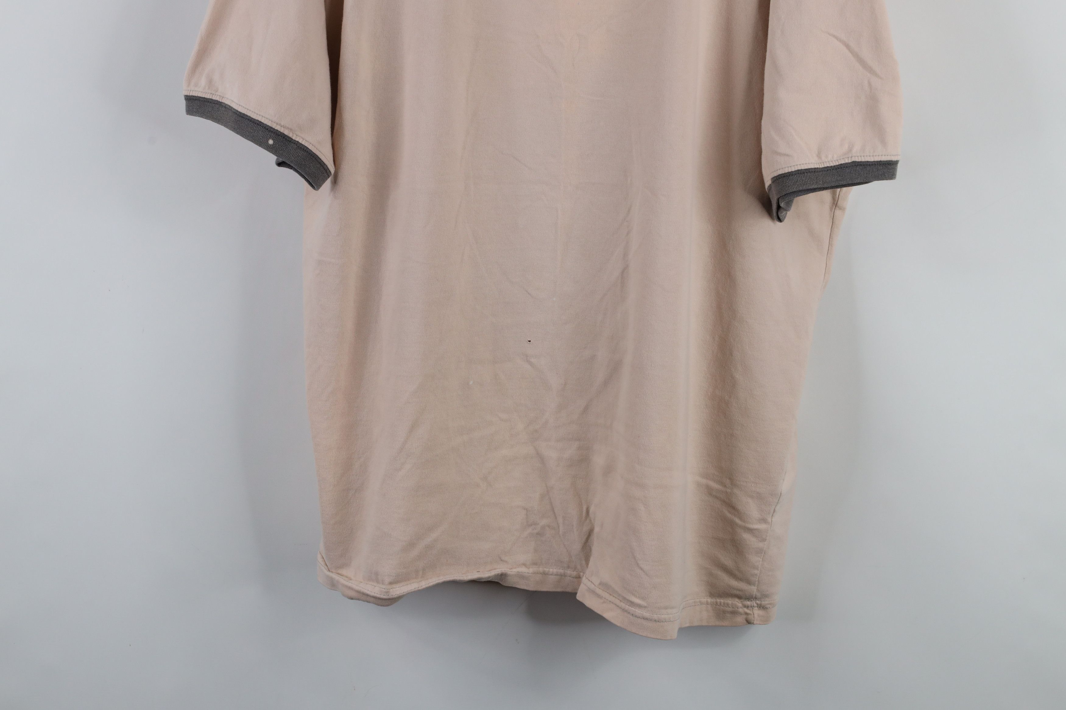 Vintage Vintage 90s Streetwear Short Sleeve Ringer T-Shirt Beige Size US XL / EU 56 / 4 - 3 Thumbnail