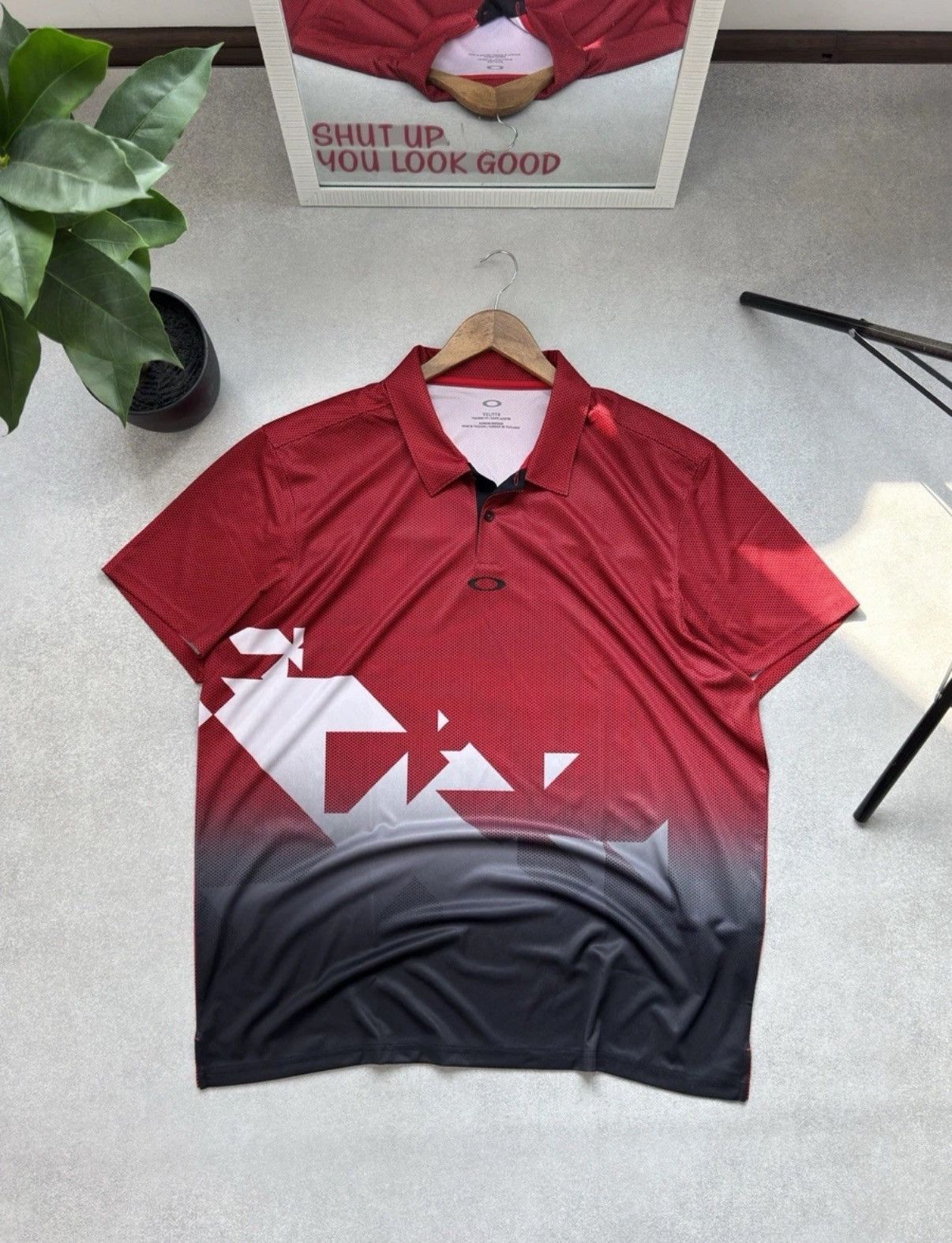 Oakley Oakley Center Logo Red Polo T Shirt Polyester Size XXL Size US XXL / EU 58 / 5 - 1 Thumbnail