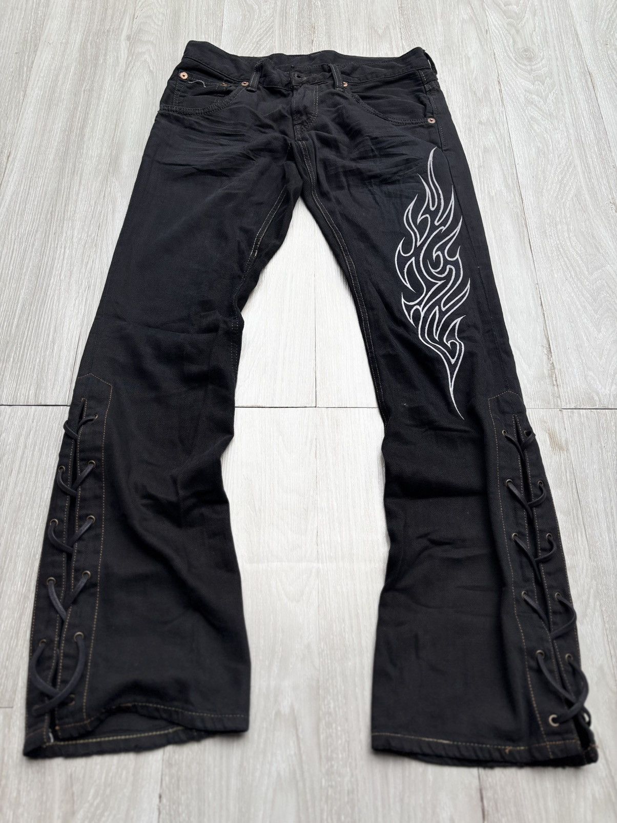 Japanese Brand Edwin lace up flare jeans Size US 30 / EU 46 - 1 Thumbnail
