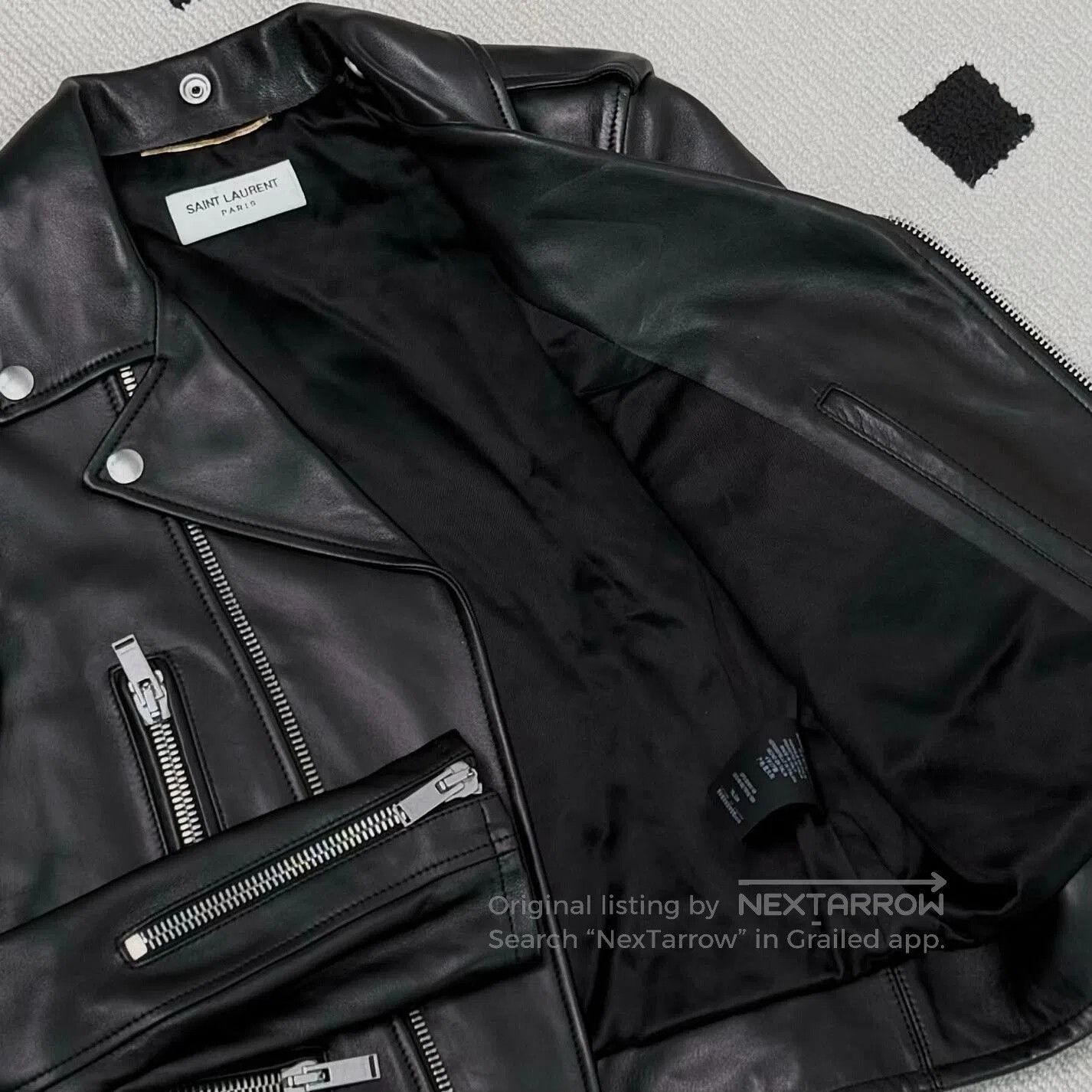 Yves Saint Laurent YSL Motorcycle Sheepskin Leather Jacket. Size XS / US 0-2 / IT 36-38 - 5 Thumbnail