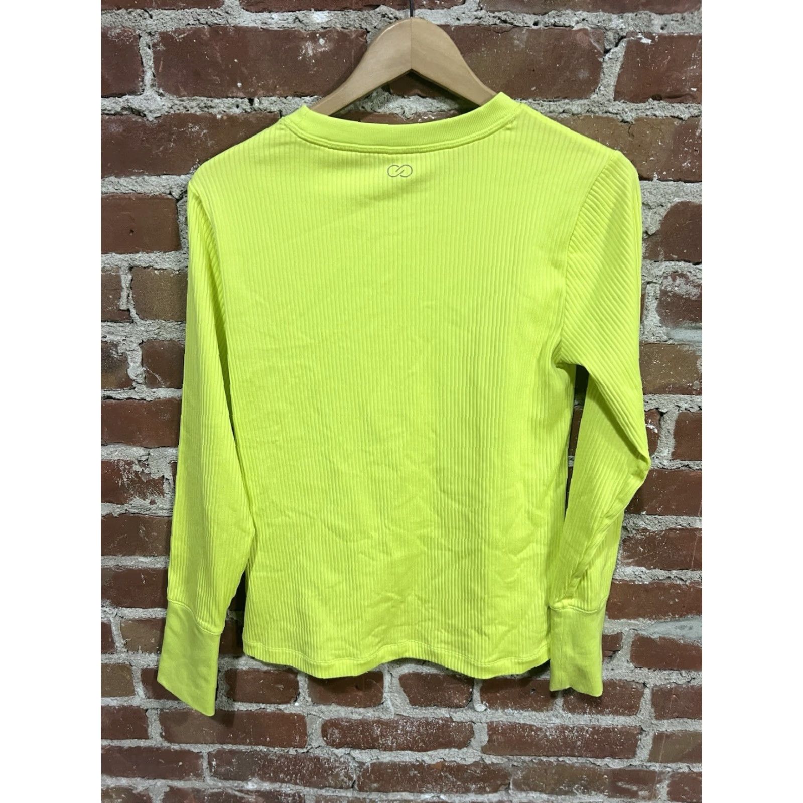 Vintage Calia Long Sleeve Neon Yellow Ribbed Shirt Women L Yellow Neon Activewear Shirt Mens Size L / US 10 / IT 46 - 3 Thumbnail