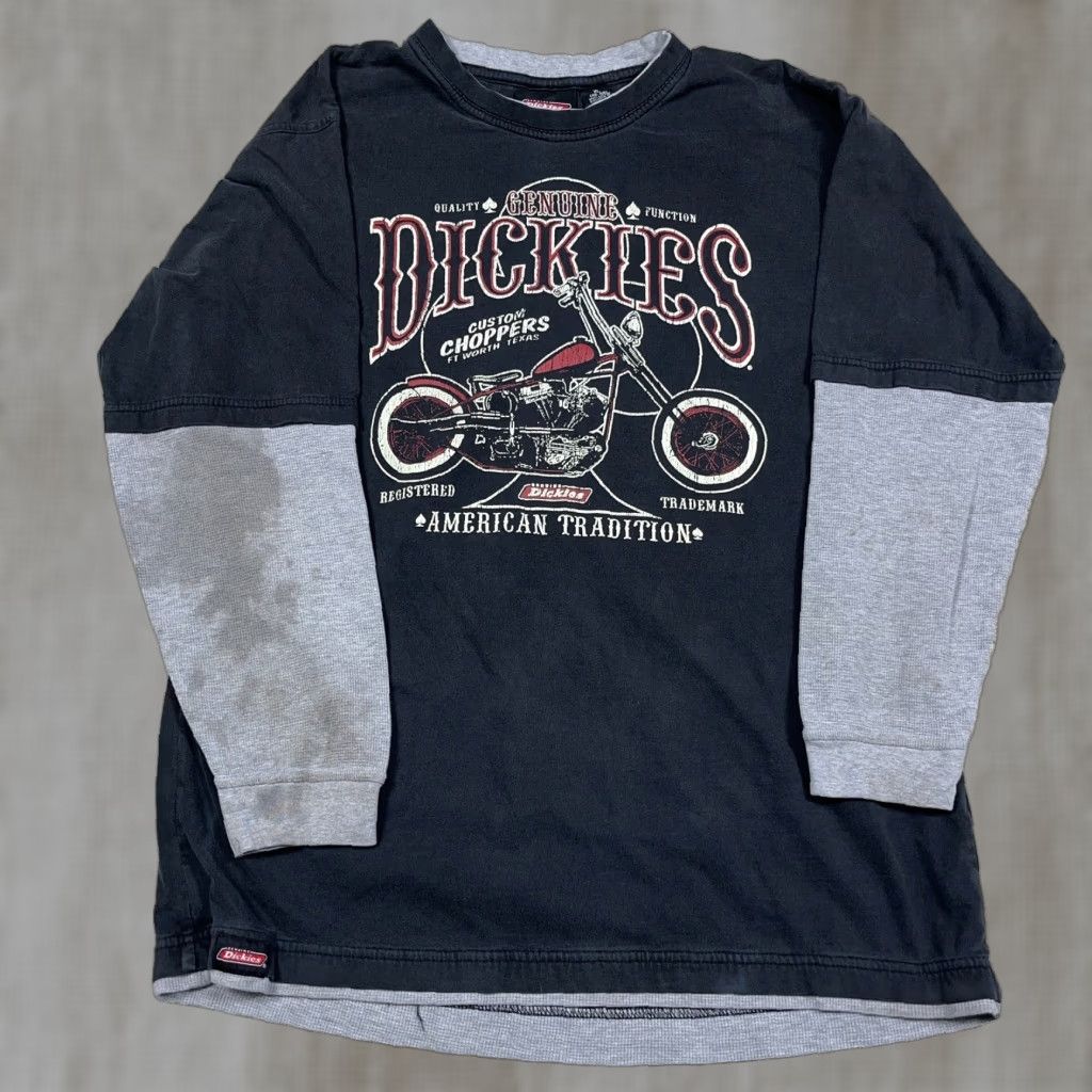 Dickies VINTAGE Dickies Shirt Men XL Black Motorcycle Chopper Thermal Distressed Graphic Print 80s Logo USA Hipster Motorcycle Long Sleeve Crew Neck KnIQ? Size US XL / EU 56 / 4 - 1 Thumbnail