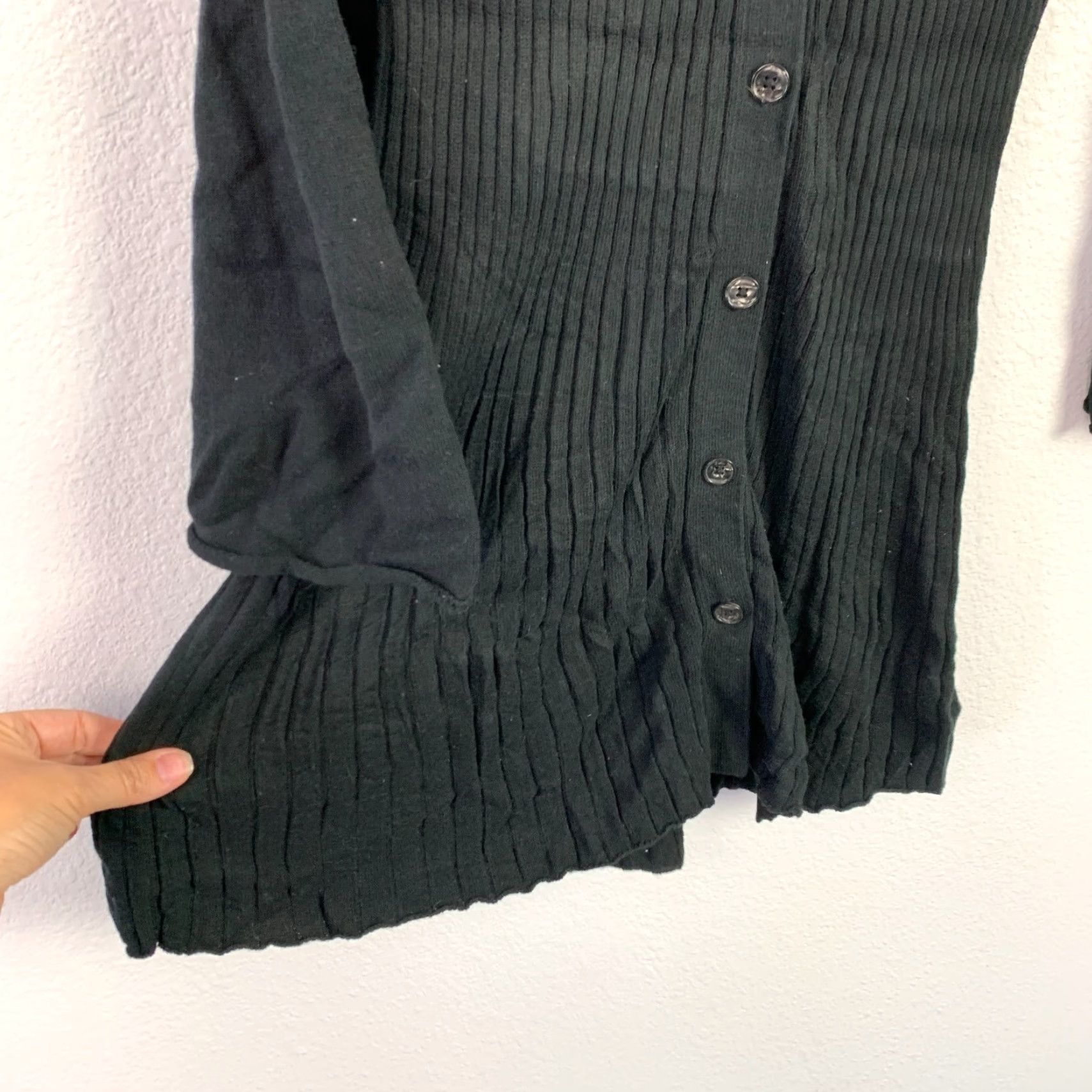 Bell Y2K Du Jour Black Goth Witchy Gothic Bell Sleeve Ribbed Sweater Dress XS Size XS / US 0-2 / IT 36-38 - 5 Thumbnail