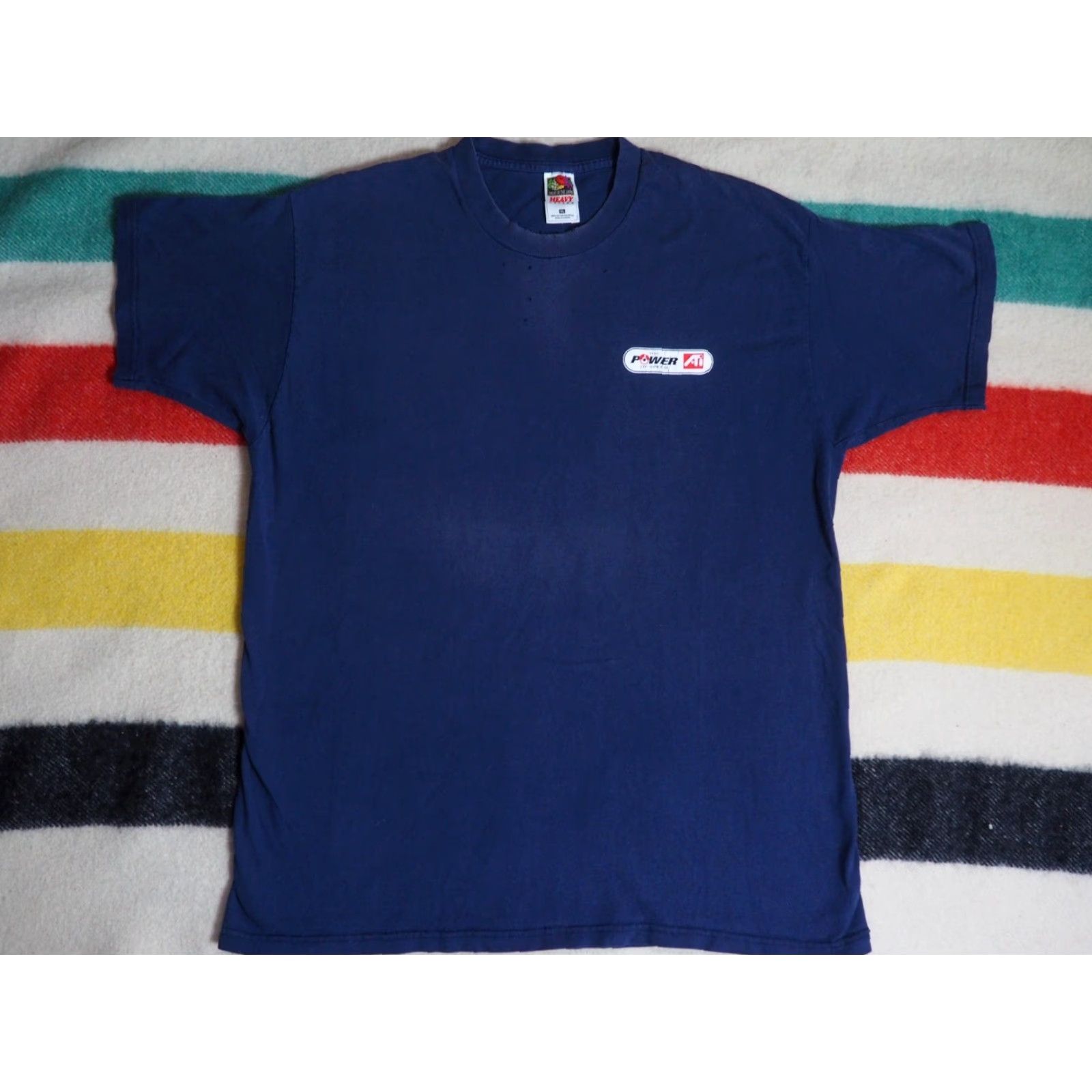 Fruit Of The Loom VINTAGE Fruit of the Loom ATI Rage 128 Tech Video Game Promo Faded Blue Tee T-Shirt XL 90s Mens Size US XL / EU 56 / 4 - 4 Thumbnail