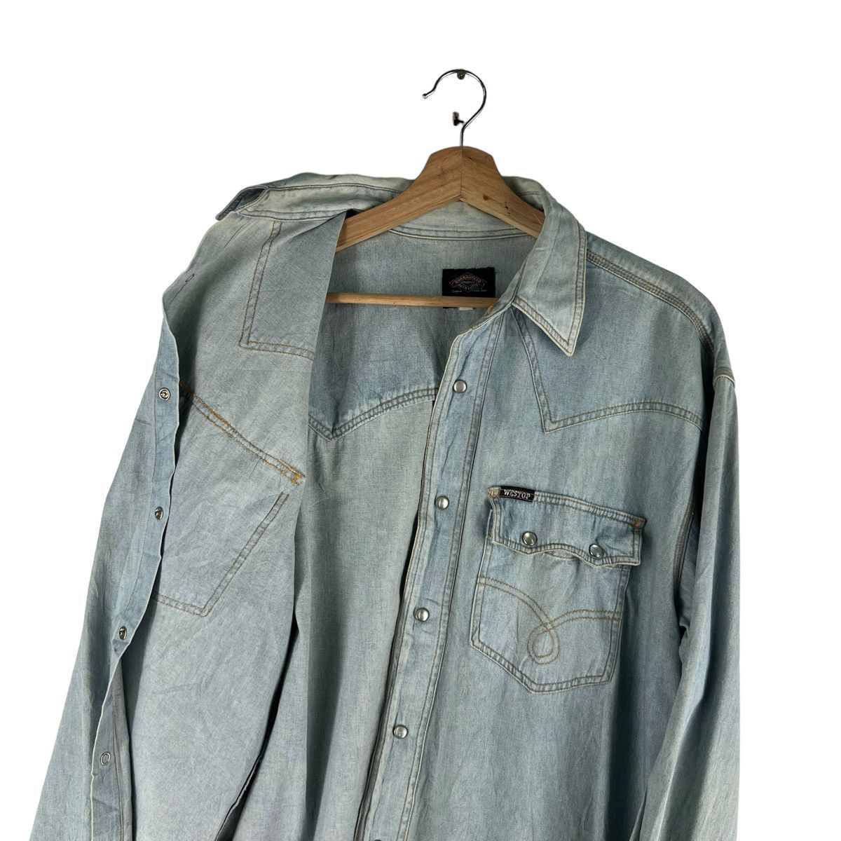 Japanese Brand 🔥VINTAGE SHIRT JACKET COWBOY CAMBREY WESTCR ISSEY MIYAKE Size US M / EU 48-50 / 2 - 8 Thumbnail