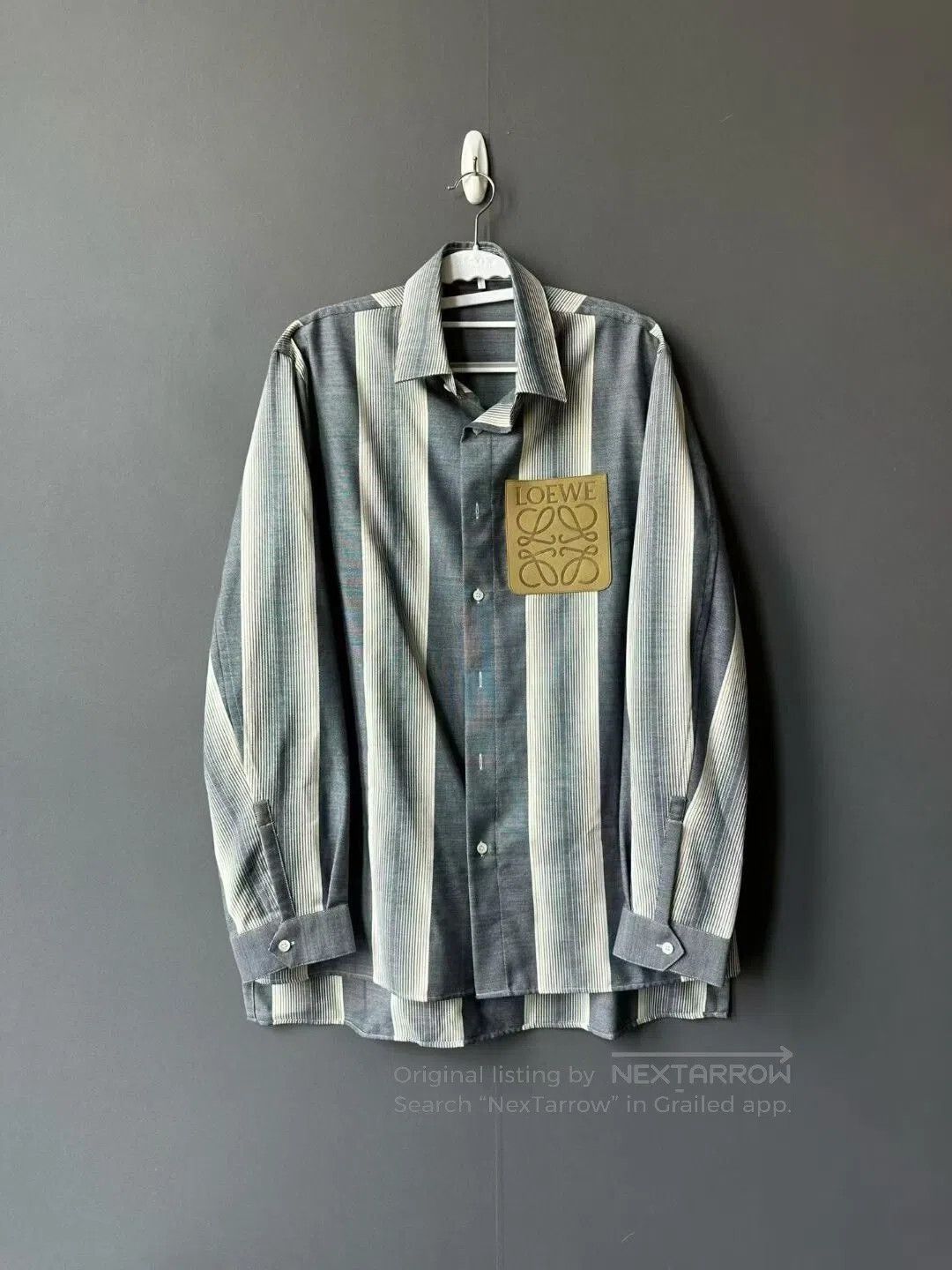 Loewe Leather Patch Striped Shirt.