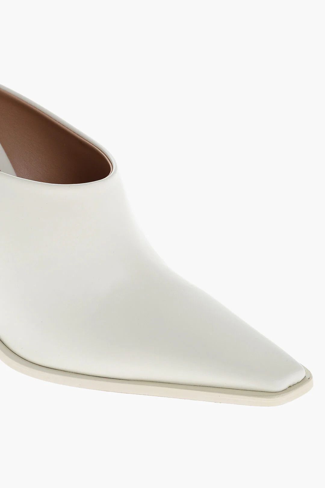 Bottega Veneta og1mm0426 Leather Mules in White Size US 7 / IT 37 - 4 Thumbnail