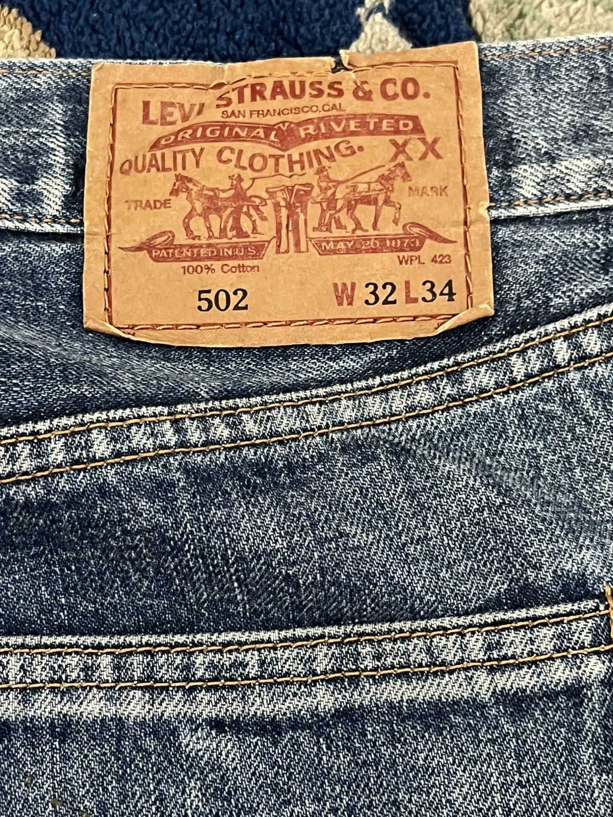 Levi's Vintage Levi’s 502 Big E Selvedge Denim Size US 31 - 13 Thumbnail