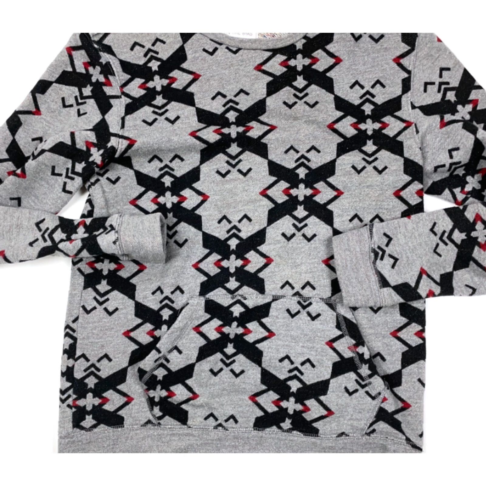 Vintage On the Byas Sweatshirt Gray Pullover Mens Medium Aztec Geometric Tribal Crew Neck Size US M / EU 48-50 / 2 - 3 Thumbnail