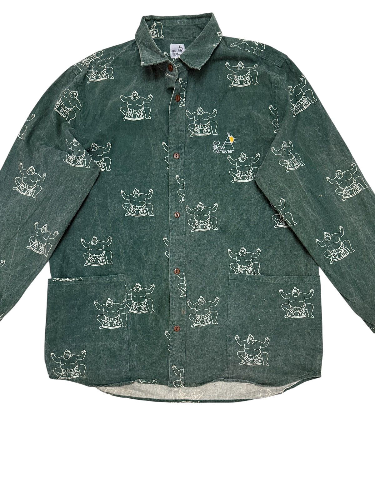 Japanese Brand × go slow caravan Go Slow Caravan Sumo Warrior Over Print Bottom Pocket Style Size US M / EU 48-50 / 2 - 2 Thumbnail