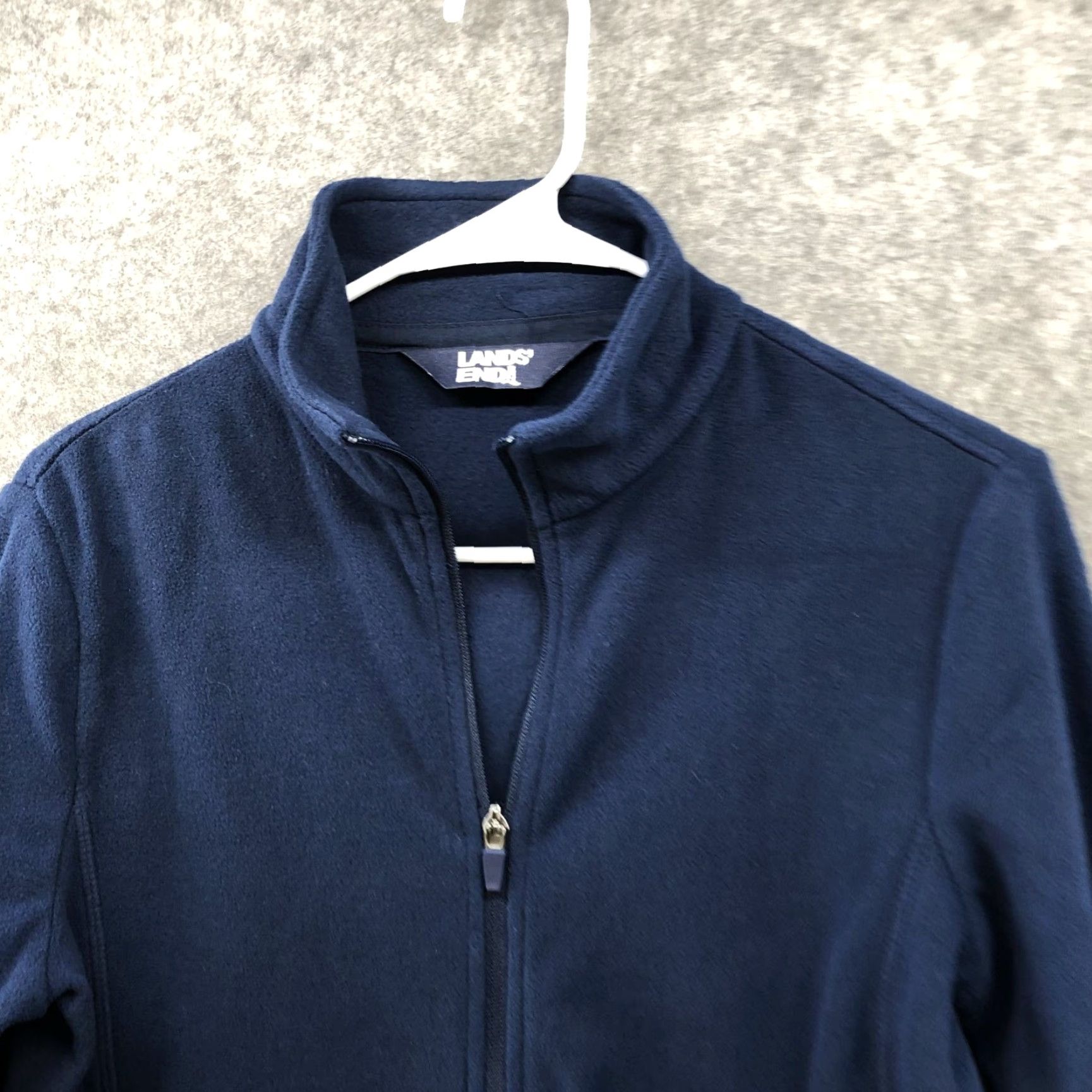 Lands' End Lands' End Fleece Jacket Womens S Dark Blue Mock Neck Lightweight Jacket" Size S / US 4 / IT 40 - 3 Thumbnail