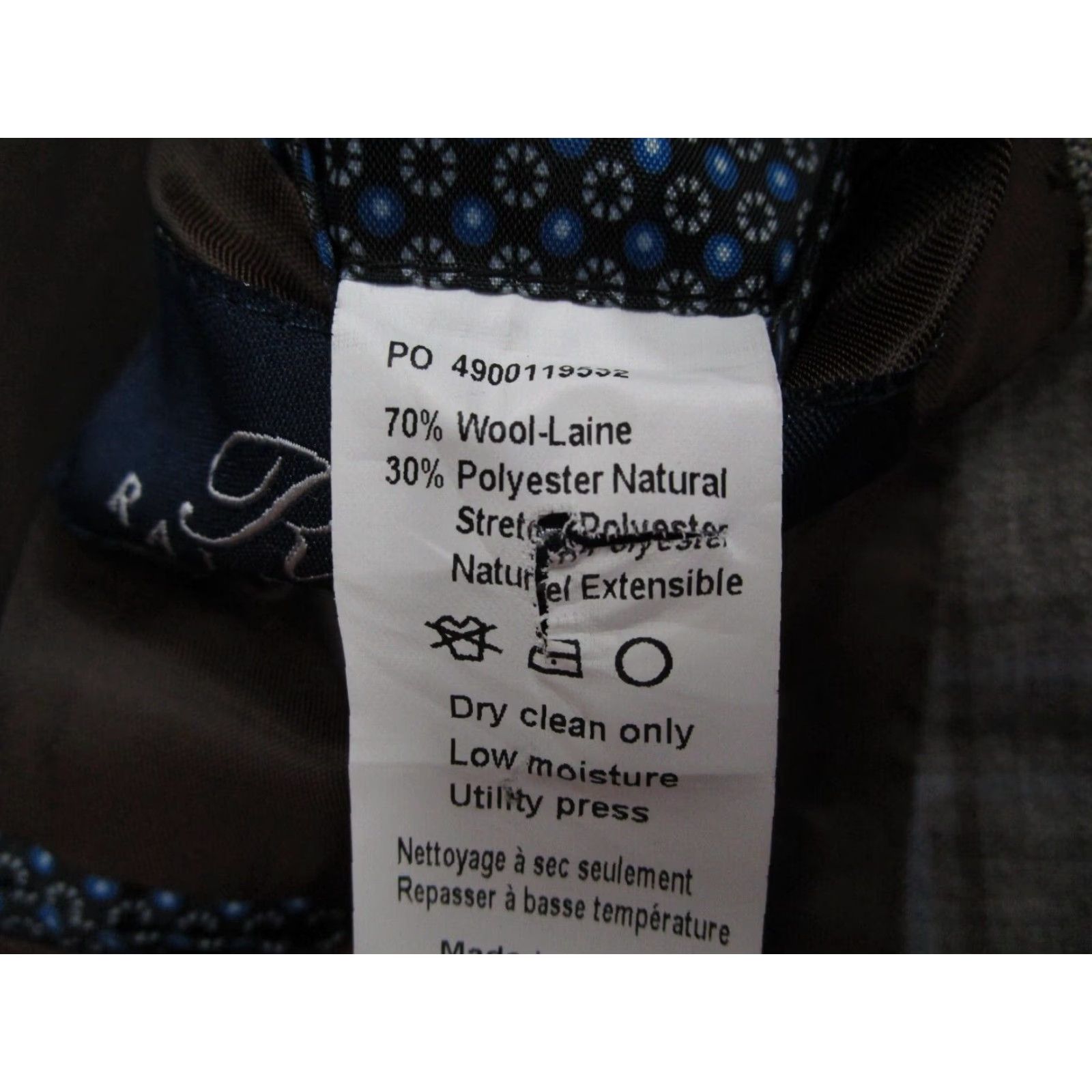 Ralph Lauren Ralph Lauren Blazer Mens 52 Regular Gray Windowpane 2-Button Wool Blend Size 52R - 4 Thumbnail