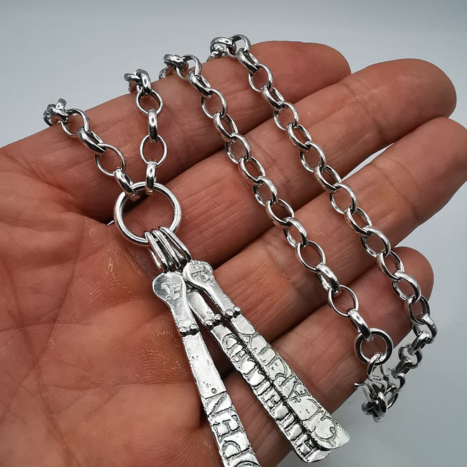Sterling Silver Vintage Jewelry Chain,925 Sterling Silver,Signed 29,85g Size ONE SIZE - 6 Thumbnail