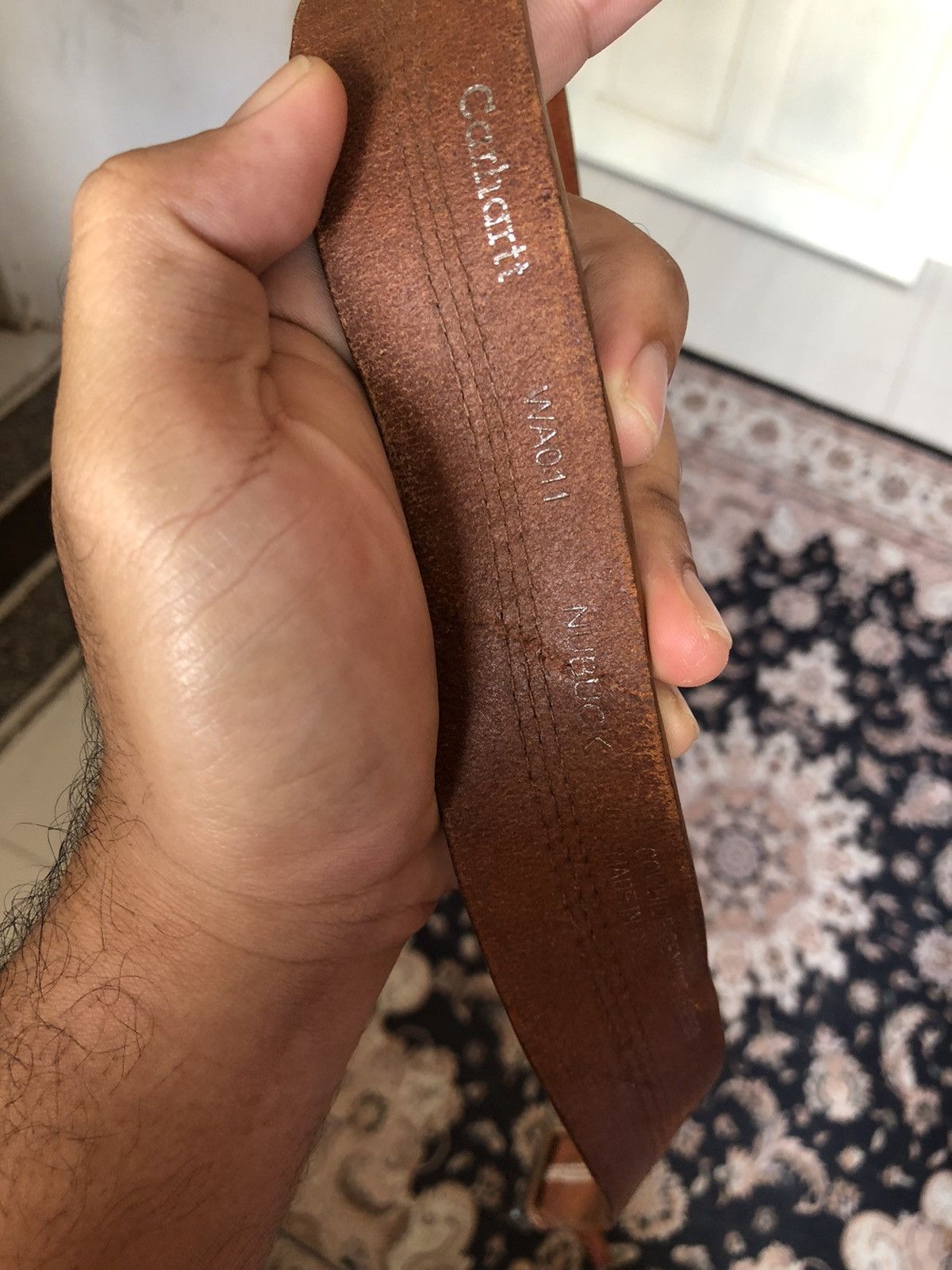 Carhartt Rare❗️Vintage Carhartt Buckle Spellout Leather Belt Size ONE SIZE - 19 Thumbnail