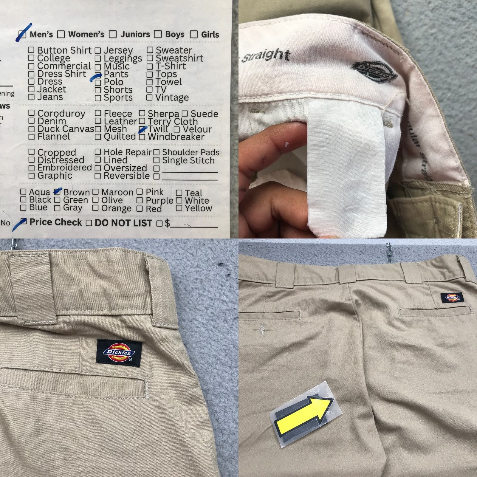 Dickies Dickies Cargo Pants Mens 36x29 Regular Straight Twill Khaki Tan Utility Size US 36 / EU 52 - 8 Thumbnail