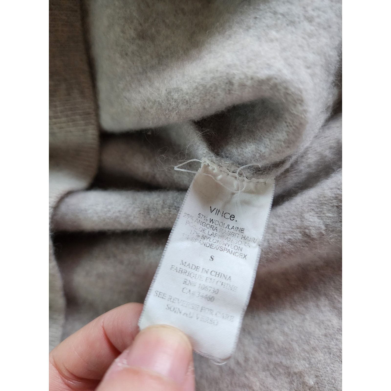 Vince VINCE Oversized Wool Angora Blend Sweater Small Light Gray Size S / US 4 / IT 40 - 6 Thumbnail