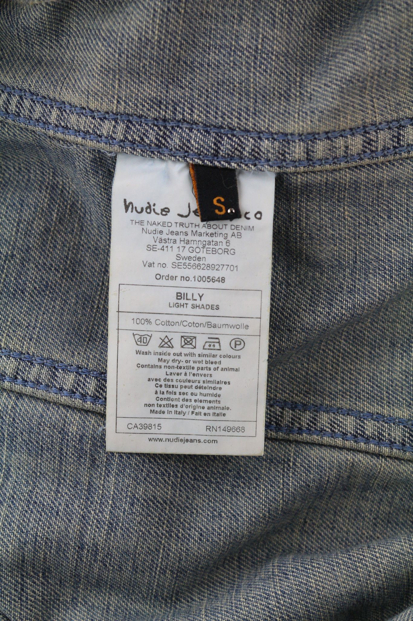 Nudie Jeans BILLY S Denim Light Shades Spread Blue Jacket 80753 Size US S / EU 44-46 / 1 - 6 Thumbnail