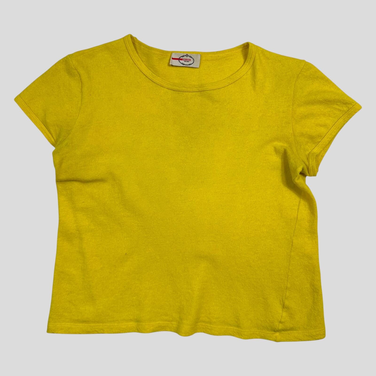 Prada Prada Sport 2013 Yellow Wool Crop Fitted T-shirt - UK8 Size S / US 4 / IT 40 - 1 Thumbnail