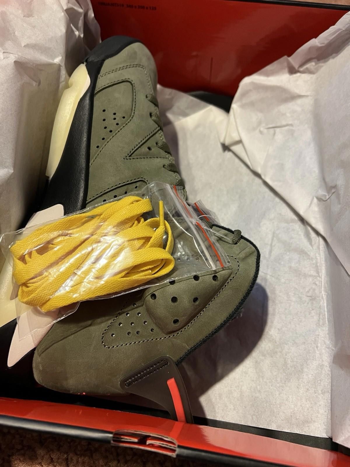 Nike Air Jordan 6 Retro Travis Scott Olive Reimagined CN1084 200 Size US 10.5 / EU 43-44 - 12 Thumbnail