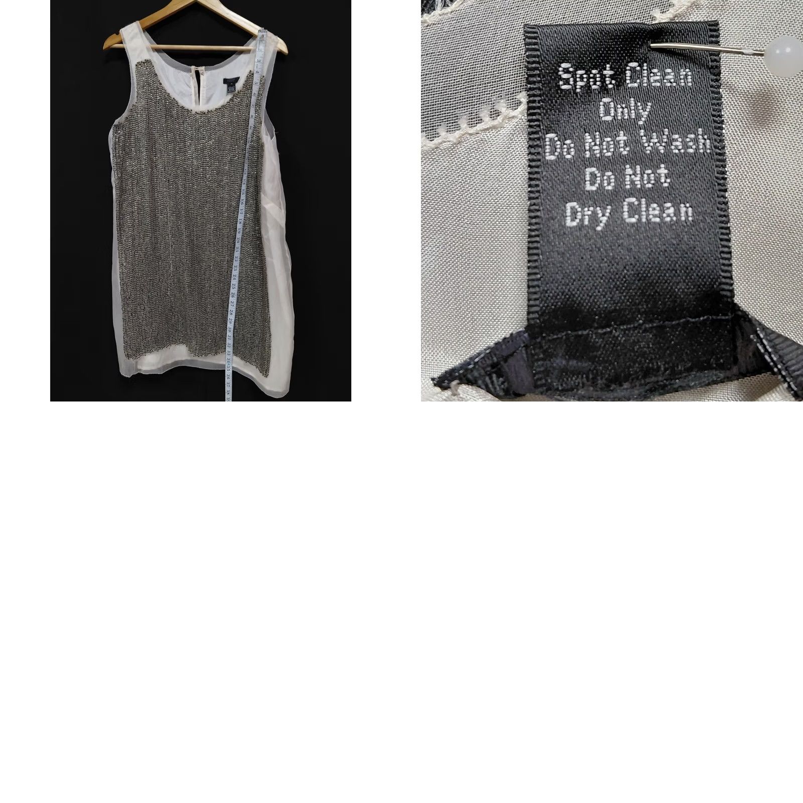 Vintage J.Crew Collection Dress Womens 12 Gray Silk Sequin Solid Sleeveless Size Size XL / US 12-14 / IT 48-50 - 8 Thumbnail