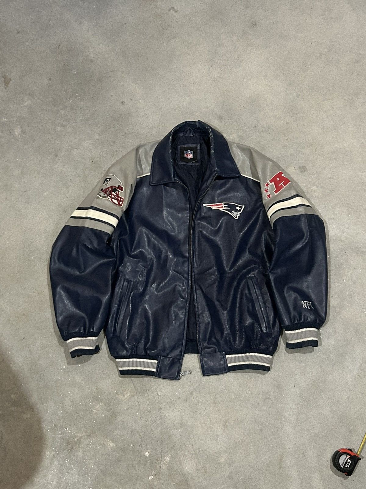 1990s Patriots leather bomber