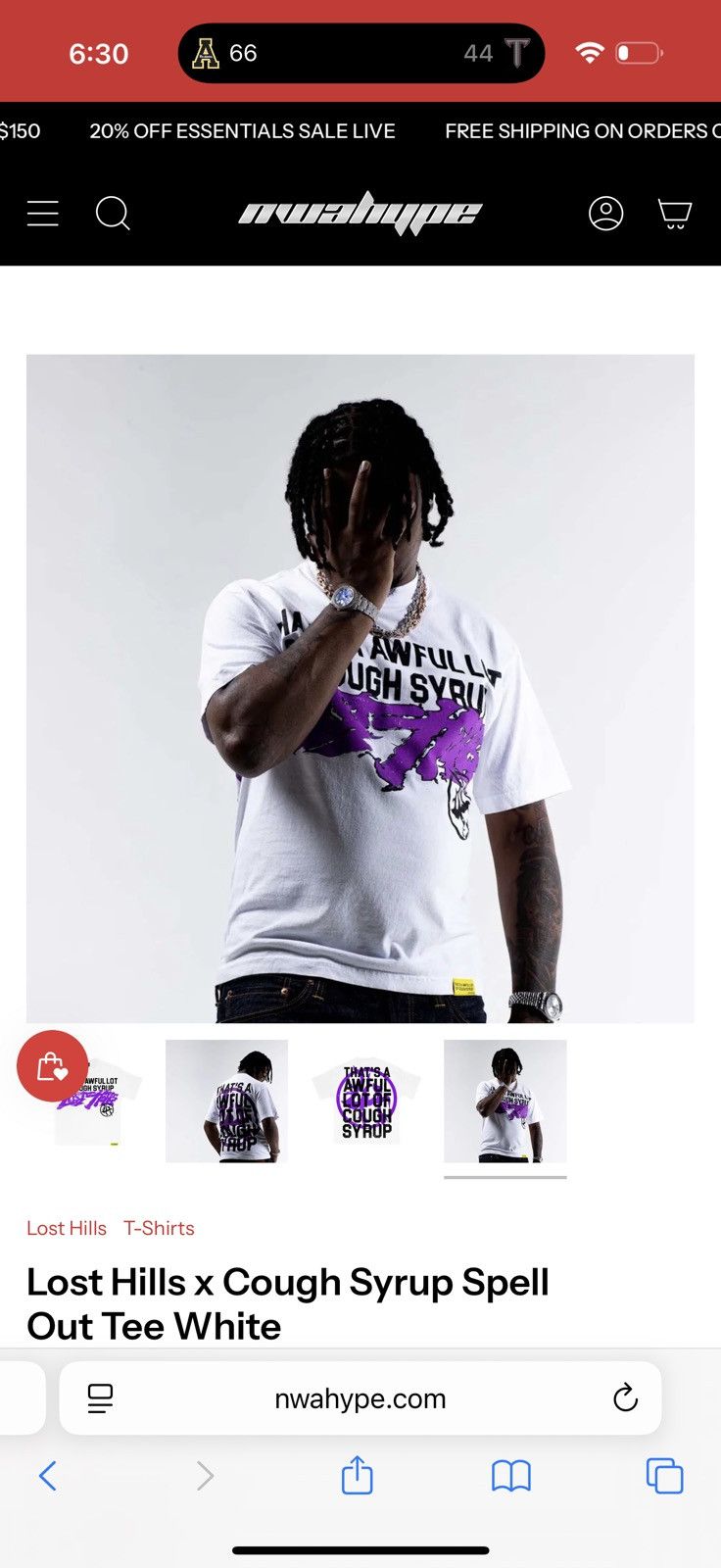 Lost hills Lost Hills x ALOCS “That’s A Awful Lot Of Cough Syrup” Tee! Size US XXL / EU 58 / 5 - 5 Thumbnail