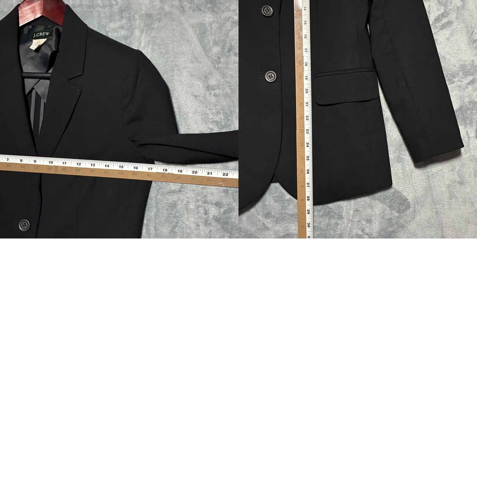 J.Crew J.Crew Women's Black Blazer Jacket Wool Blend Two Button 0 Size XS / US 0-2 / IT 36-38 - 8 Thumbnail