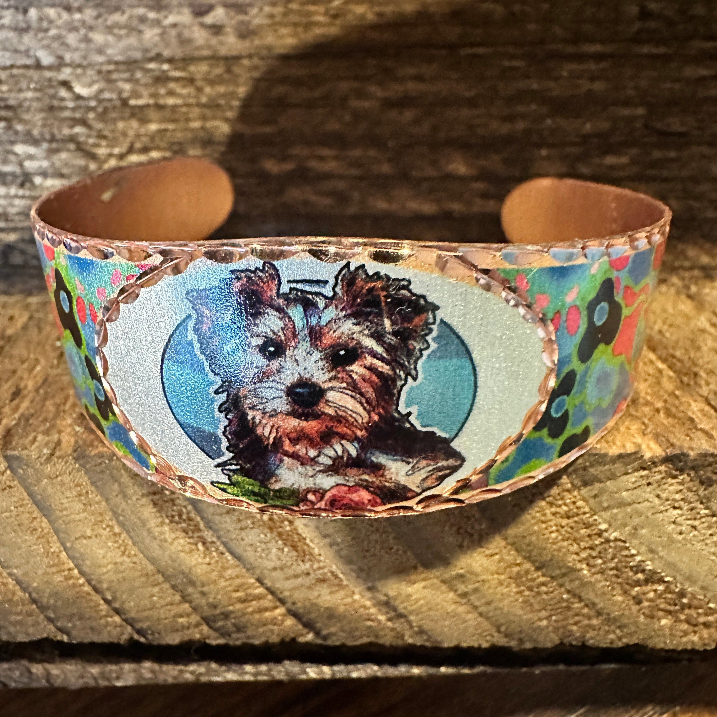 Other Handmade Boho Copper Wide Cuff Bracelet, Diamond Cut Yorkshi Size ONE SIZE - 2 Thumbnail