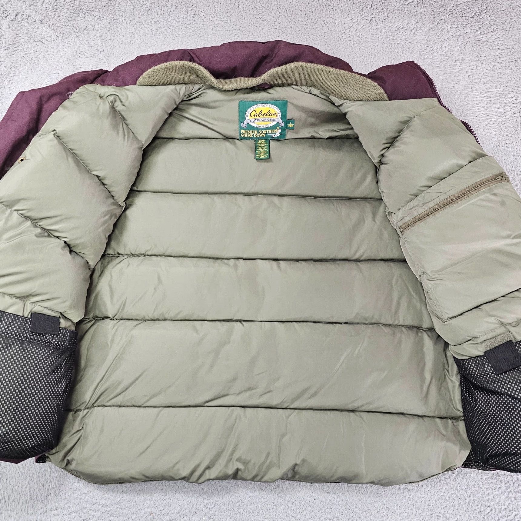 Vintage Cabela's Premiere Northern Goose Down Fill Vest Mens L Burgundy Hunt Camp Vest Size US L / EU 52-54 / 3 - 3 Thumbnail