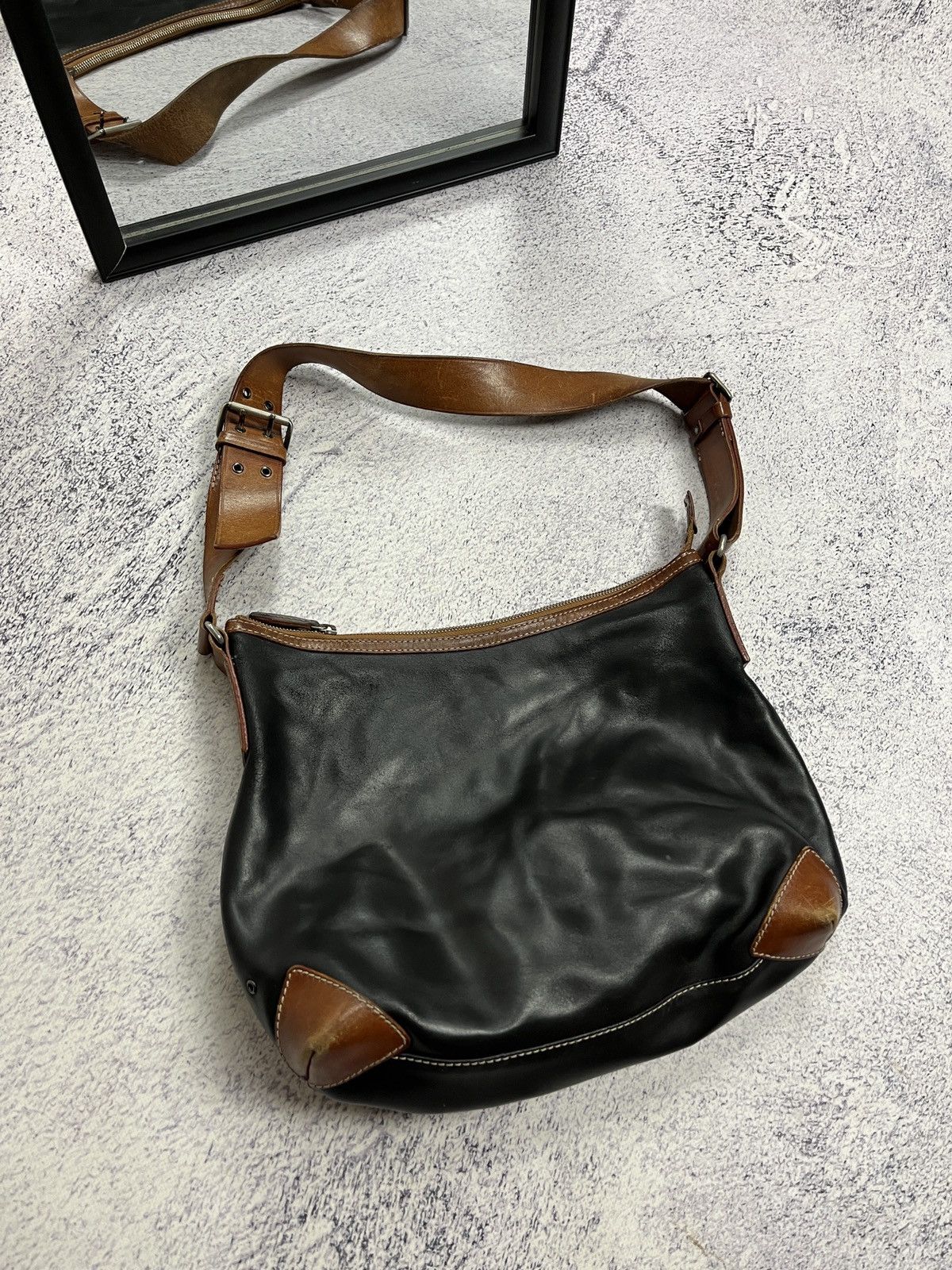 Genuine Leather × Vintage Vintage Francesco Biasa Genuine Split Leather Shoulder Bag Size ONE SIZE - 3 Thumbnail