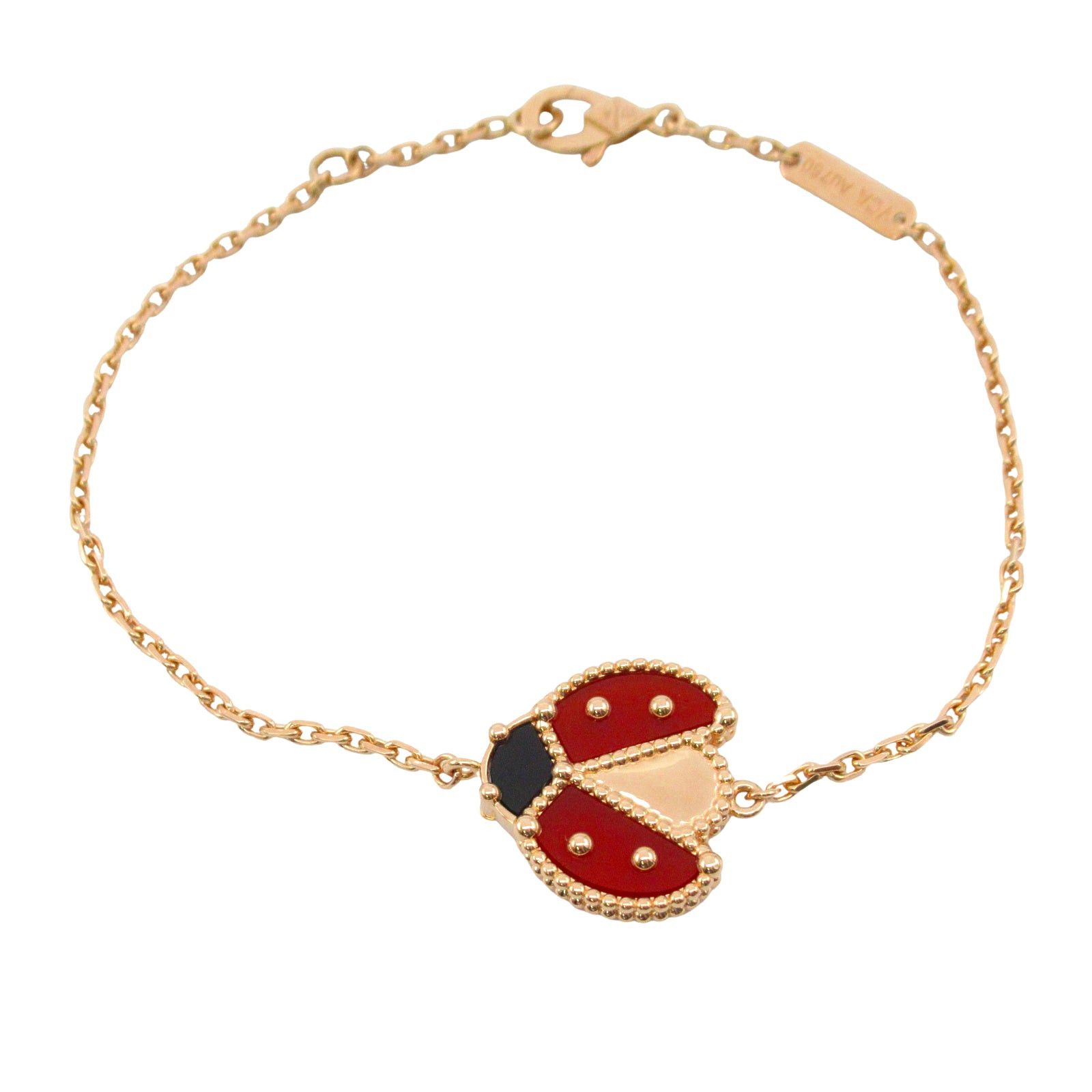 Van Cleef & Arpels Van Cleef Arpels Lucky Spring Open Wing Ladybug Bracelet K18Pg (Pink Gold) Onyx/Carnelian Red Black Size ONE SIZE - 1 Thumbnail