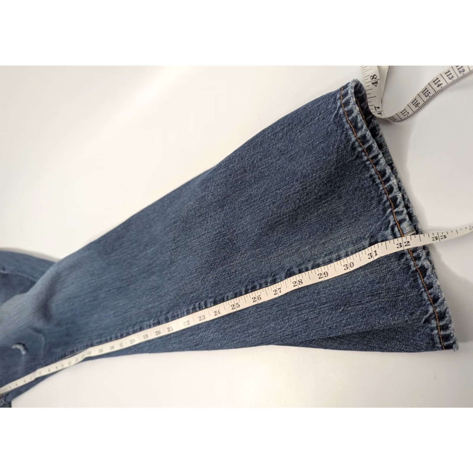 Denime AG Adriano Goldschmied The Protege Jeans Mens Straight Denim 40x32 Blue Distressed 5-Pocket Slim Fit N/A Size US 40 / EU 56 - 6 Thumbnail