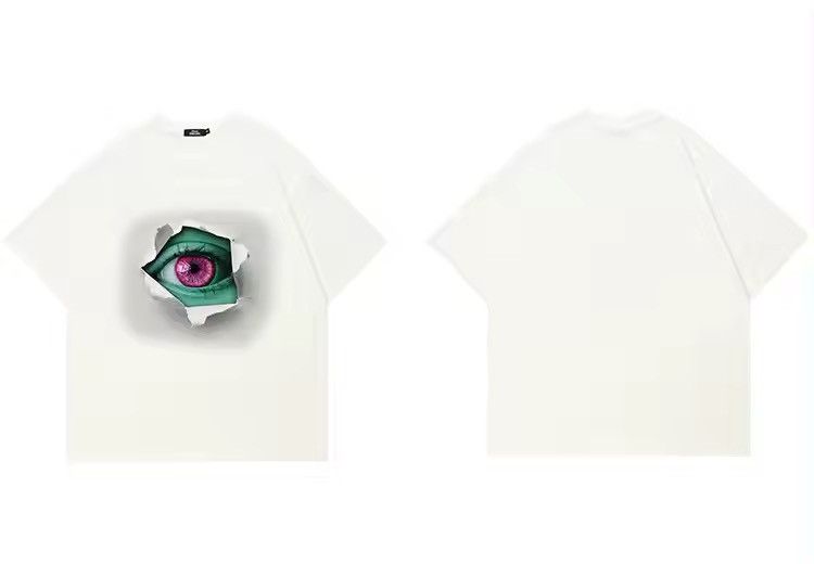 Japanese Brand × Vintage Evil Eye Graphic Casual Beige White Tshirt Size US S / EU 44-46 / 1 - 2 Thumbnail