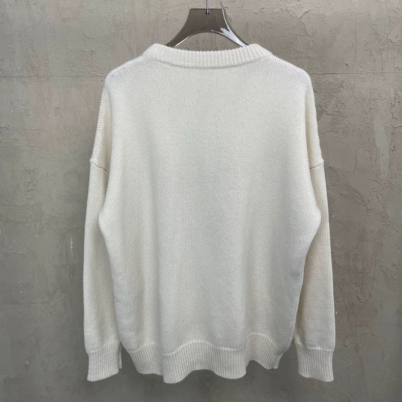 Loewe LOEWE White fluffy heart logo round neck sweater Size S / US 4 / IT 40 - 2 Thumbnail