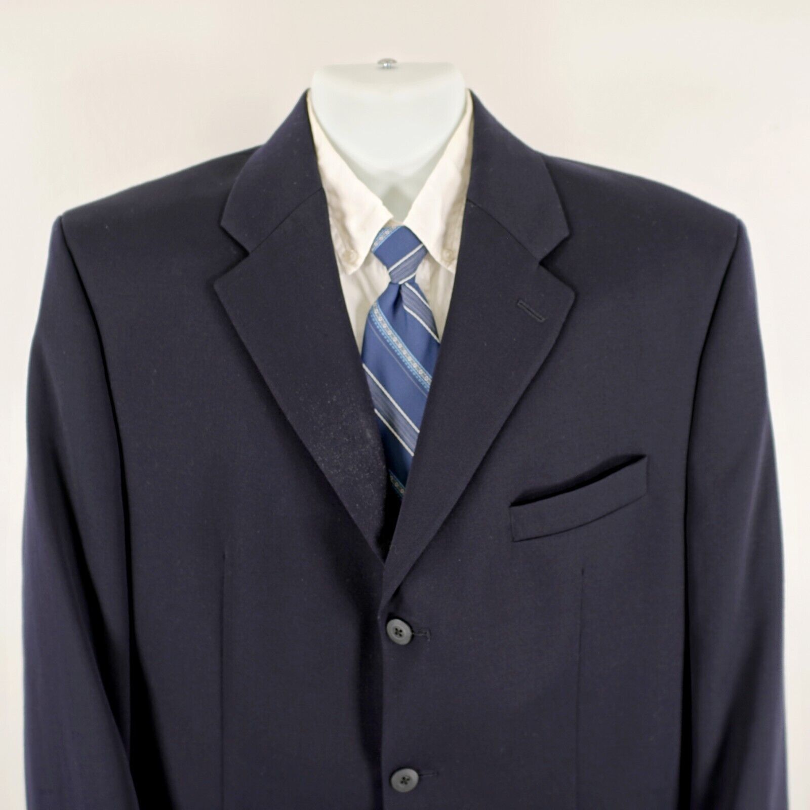 Brandini DAMAGED Brandini Filene's Wool Blue 3 Button Blazer 44L Tagg Size 44L - 1 Thumbnail