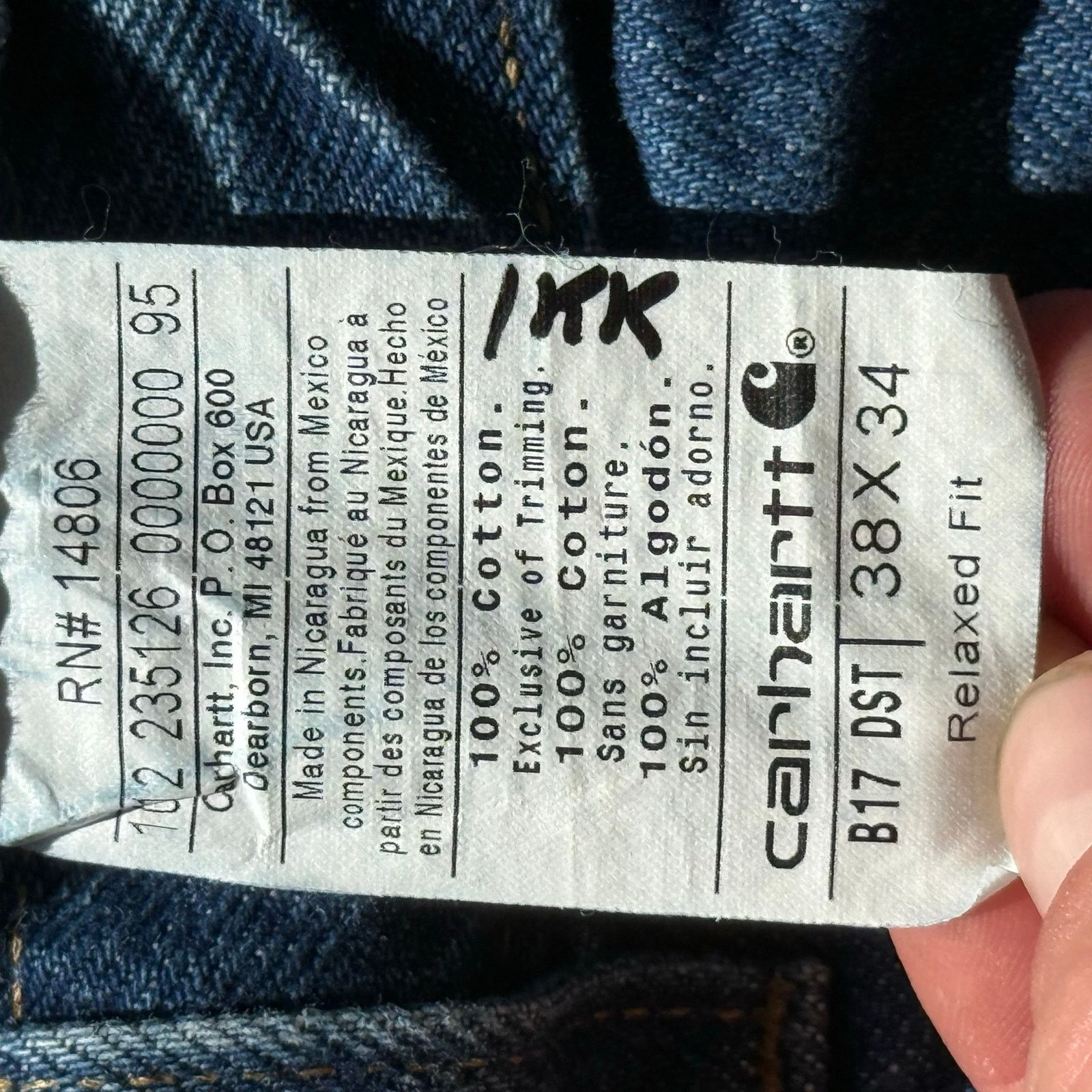 Carhartt Vintage Carhartt B17 DST Relaxed Fit Denim Jeans Size US 38 / EU 54 - 9 Thumbnail