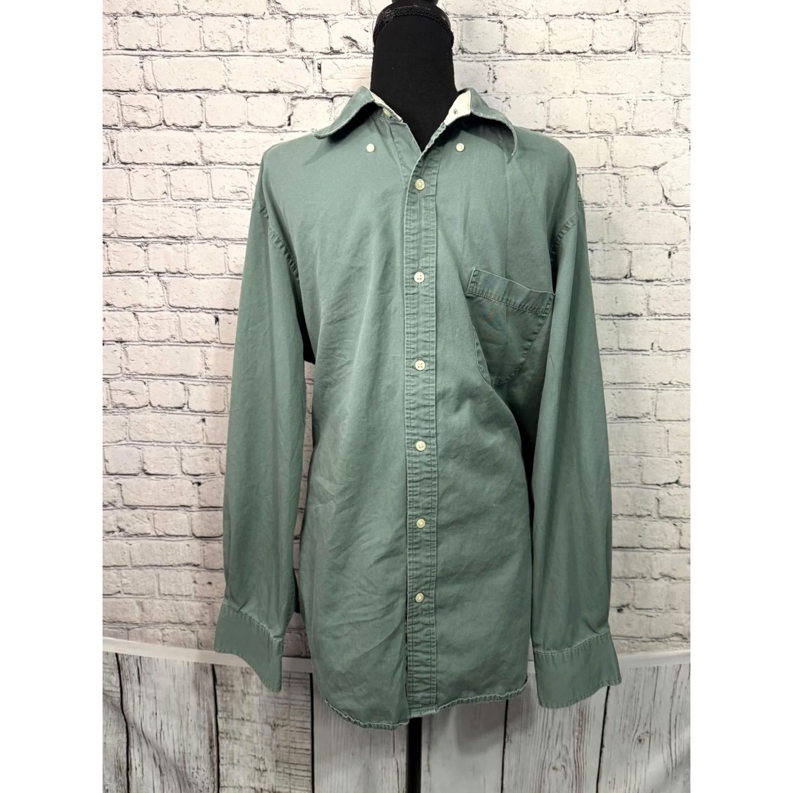 Vintage Saddlebred Men’s Casual Button-Down Shirt L Green Size US L / EU 52-54 / 3 - 6 Thumbnail