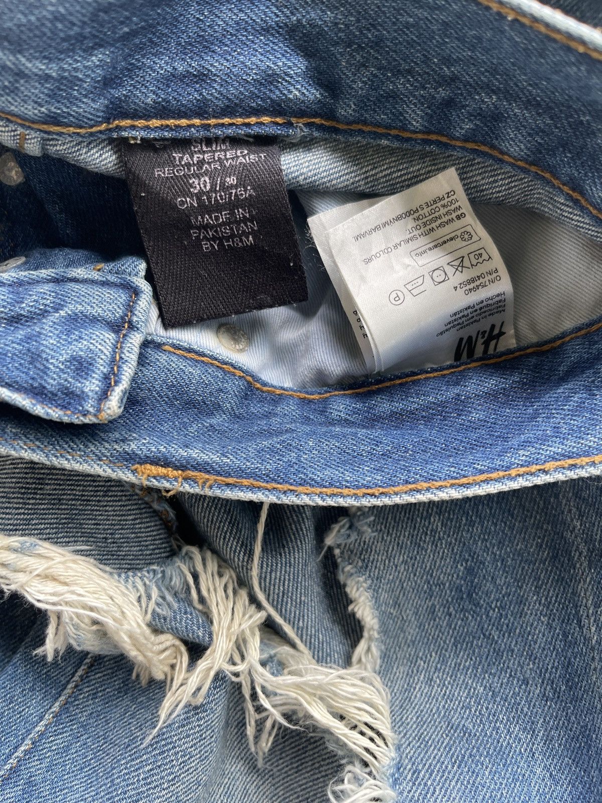 Japanese Brand Ripped Distressed Slim Tepered Denim Size US 30 / EU 46 - 7 Thumbnail